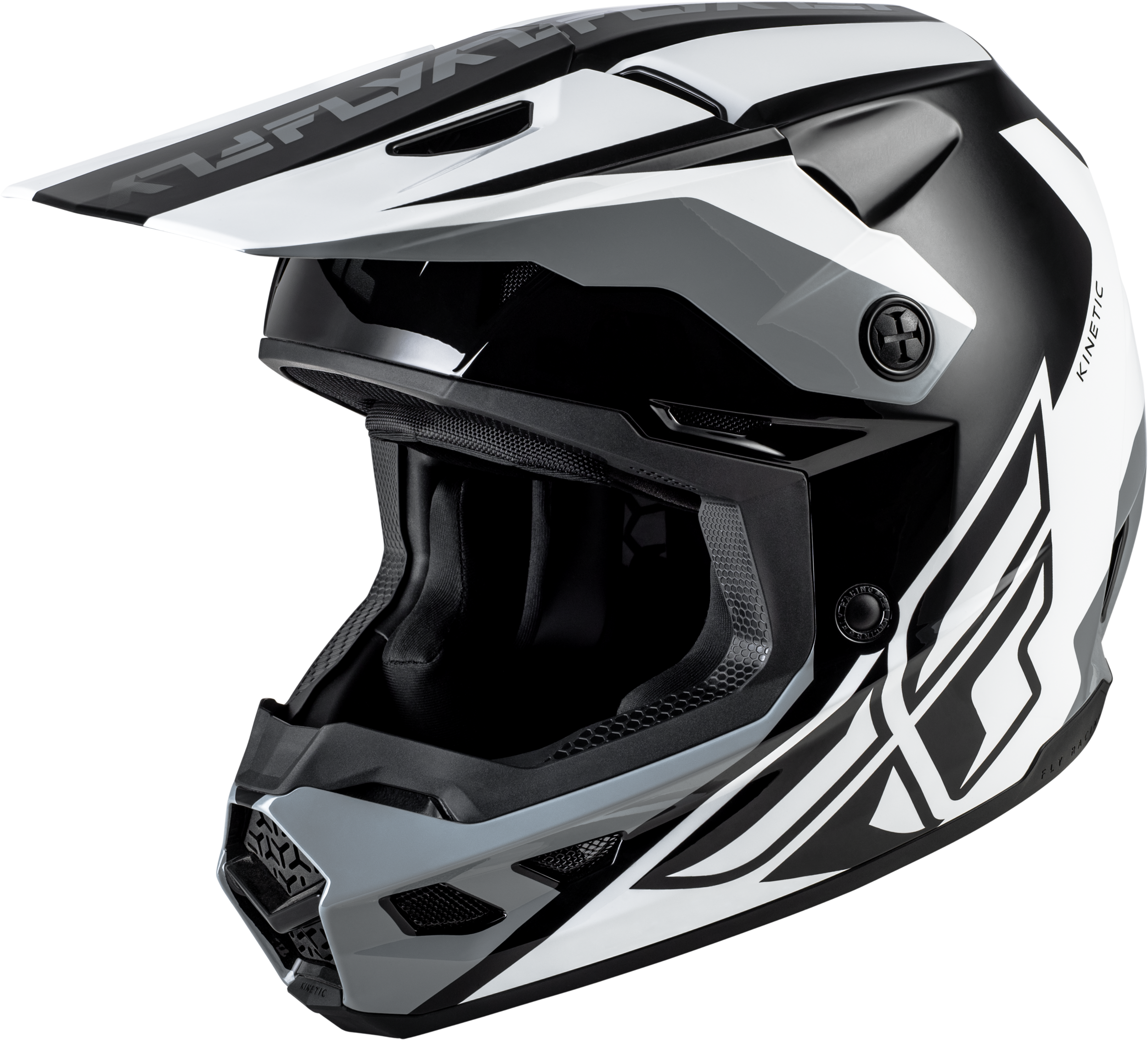 KINETIC CREST HELMET BLACK/WHITE/GREY 2X