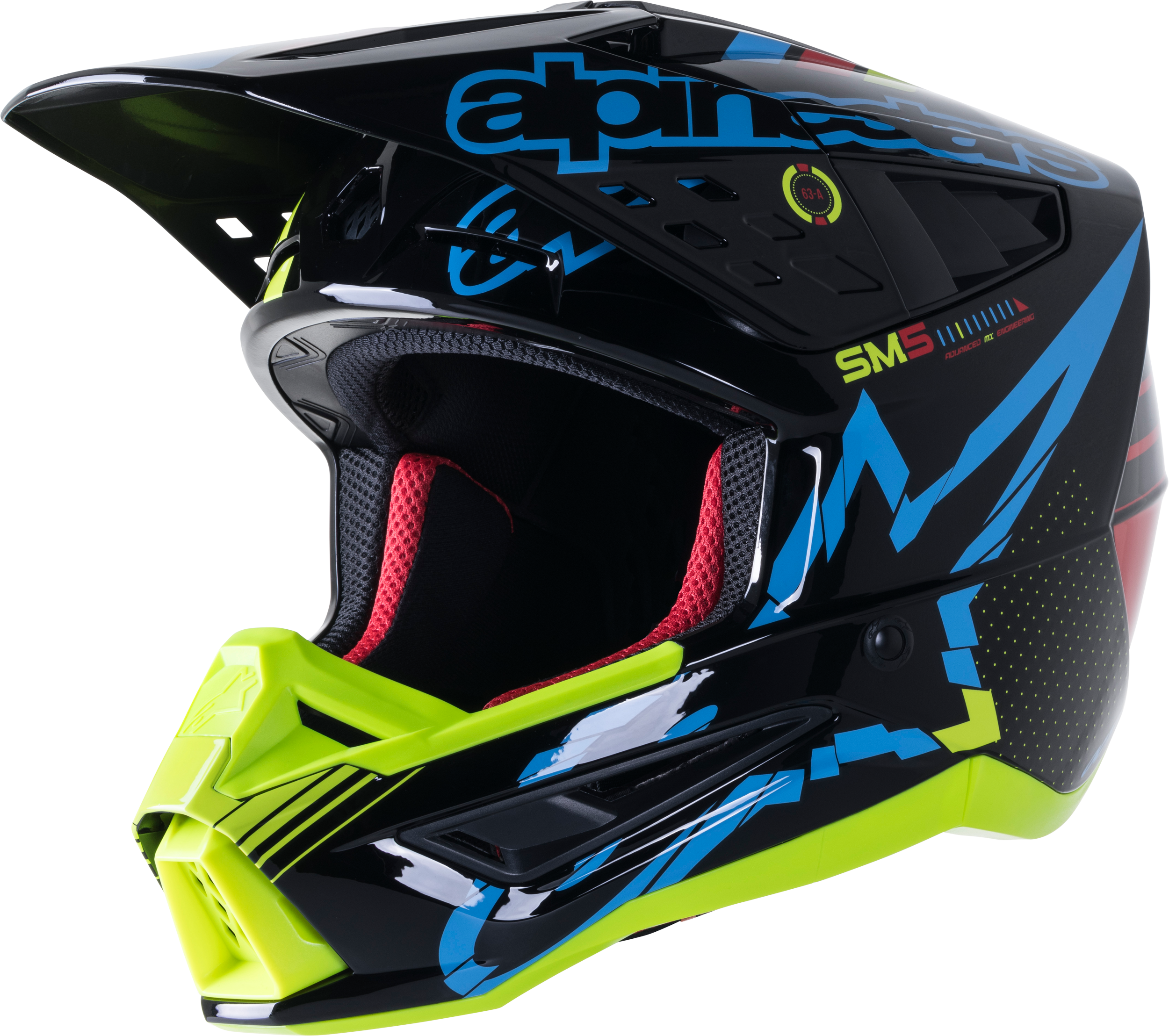 S-M5 ACTION HELMET BLACK/CYAN/FLUO YELLOW SM