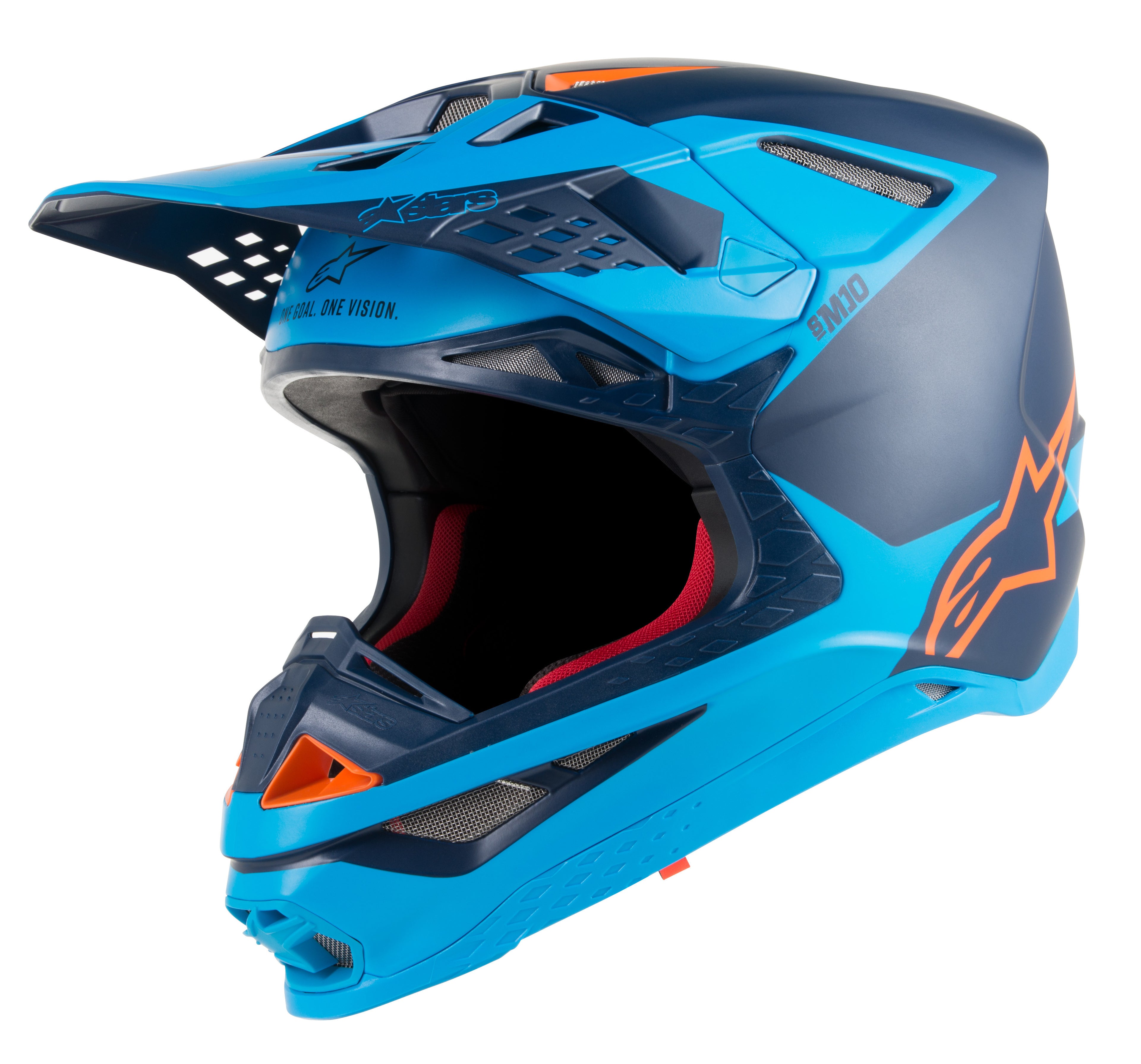 S.TECH S-M10 META HELMET BLACK/AQUA/ORANGE LG
