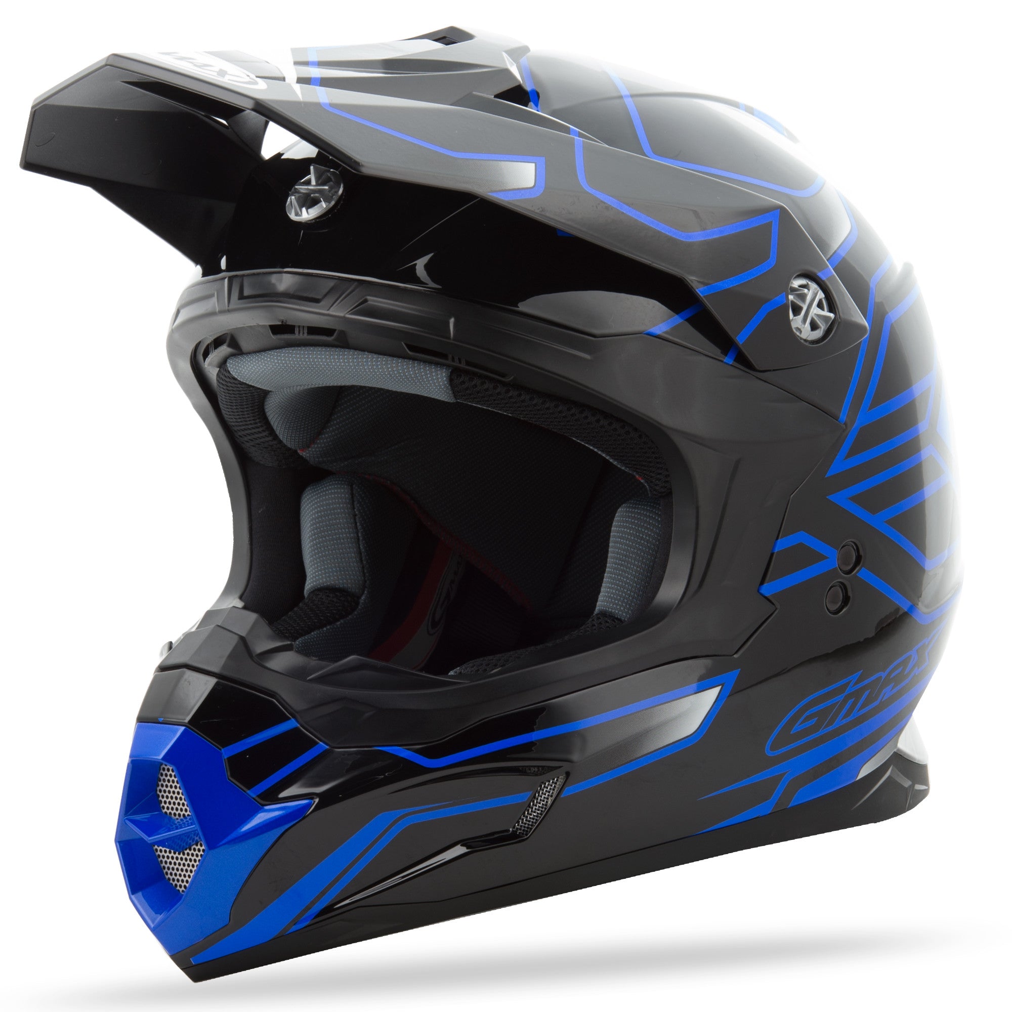 MX-86 OFF-ROAD STEP HELMET BLACK/BLACK/BLUE XS