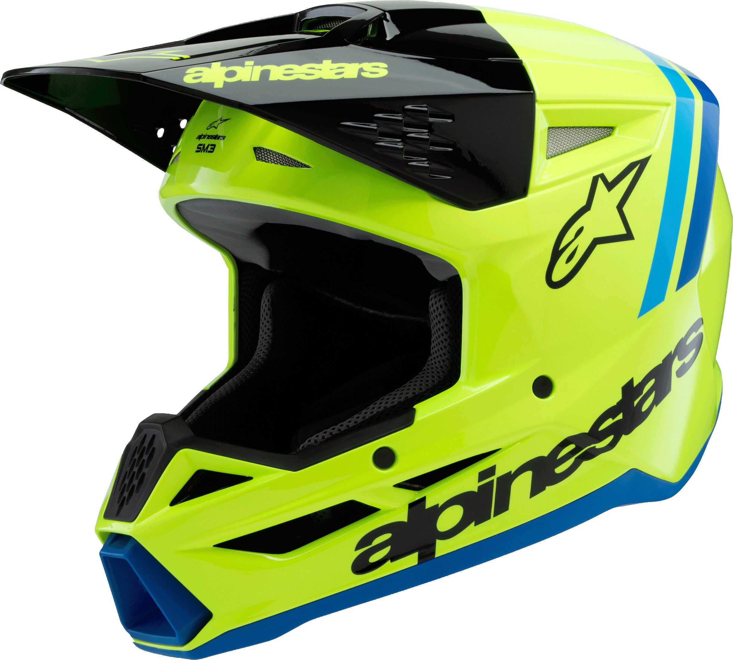 SM3 YOUTH RADIUM HELMET YLW FLUO/BLK/BLUE YL