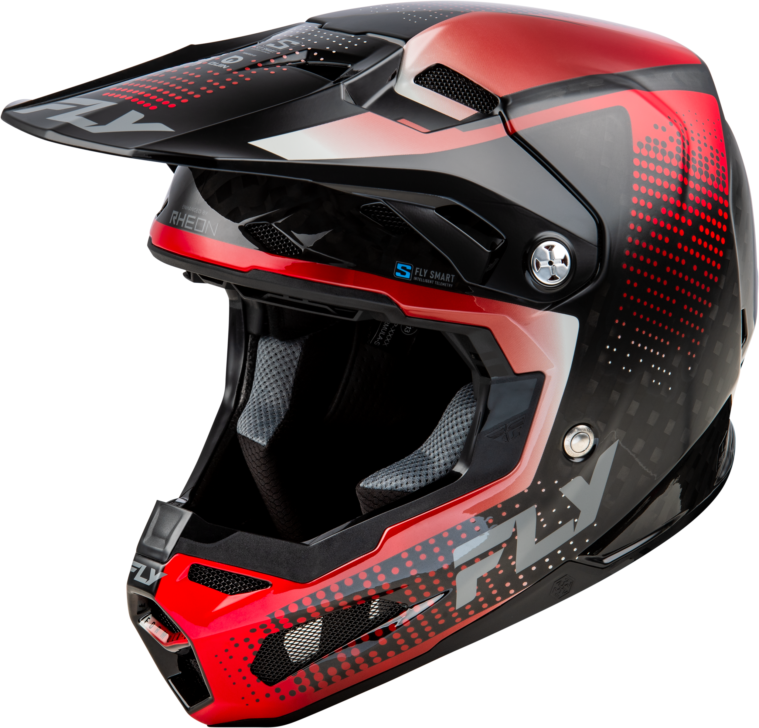 YTH FORMULA S CARBON PROTOCOL HELMET BLACK CARBON/RED YL