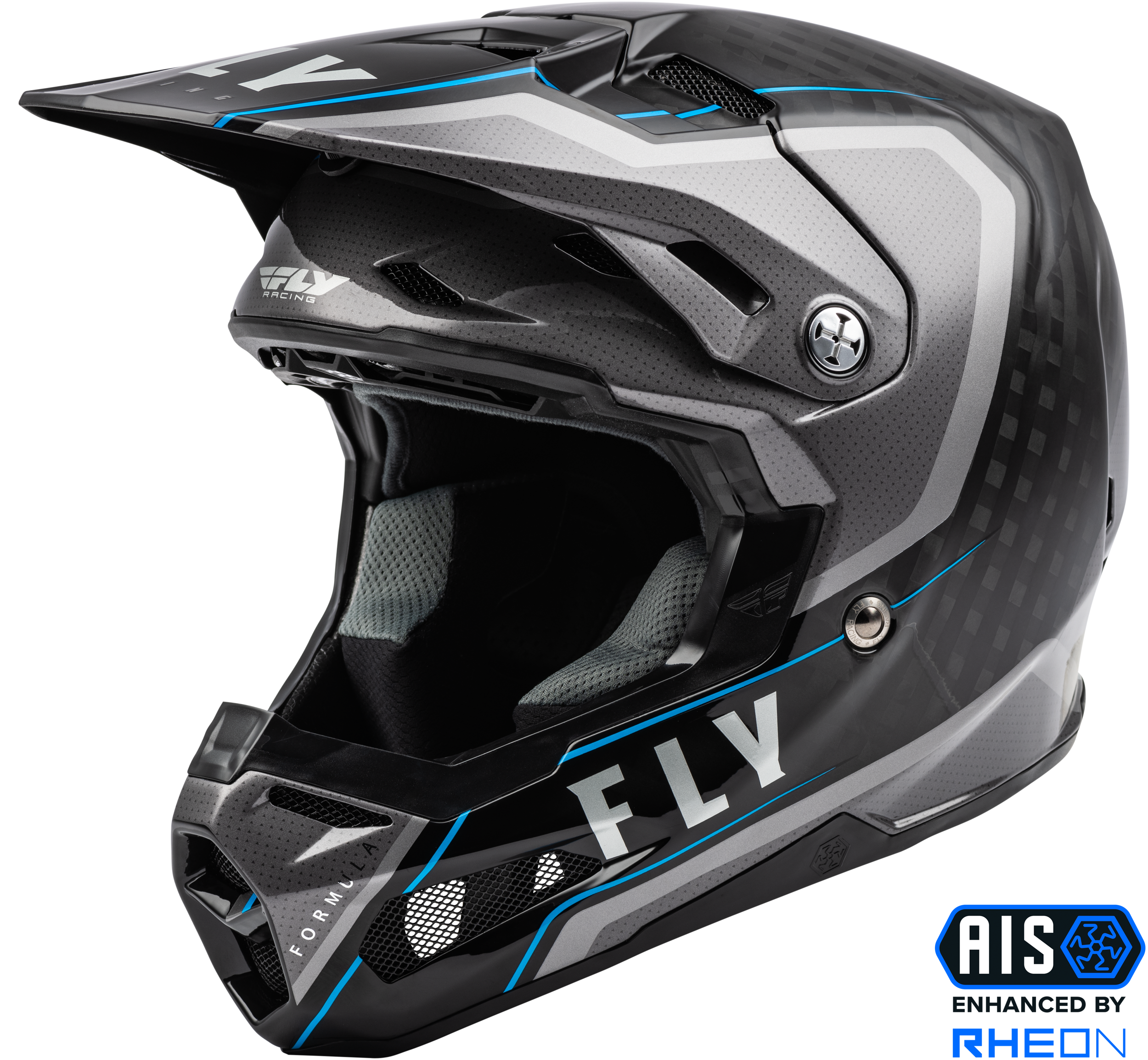 FORMULA CARBON AXON HELMET BLACK/GREY/BLUE SM