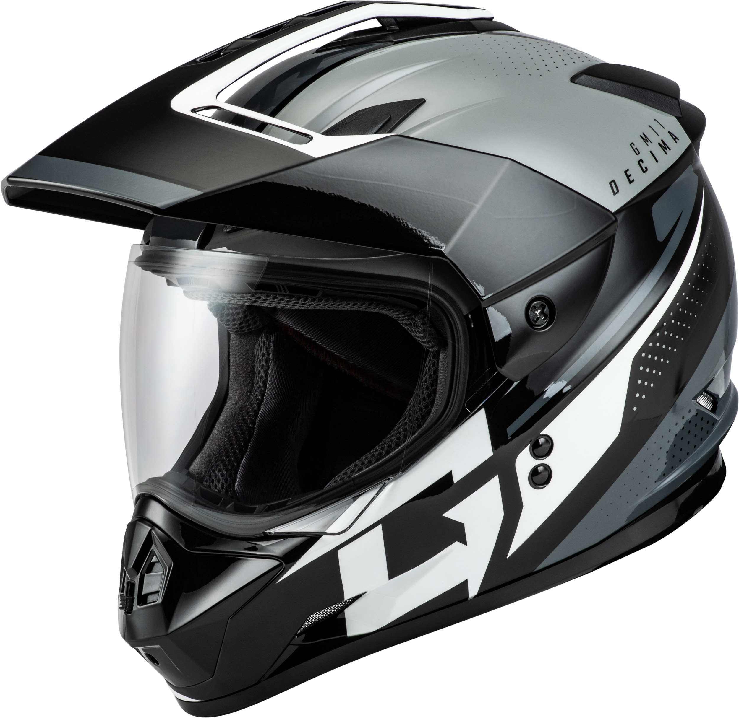 GM-11 DECIMA HELMET BLACK/GREY/WHITE XS