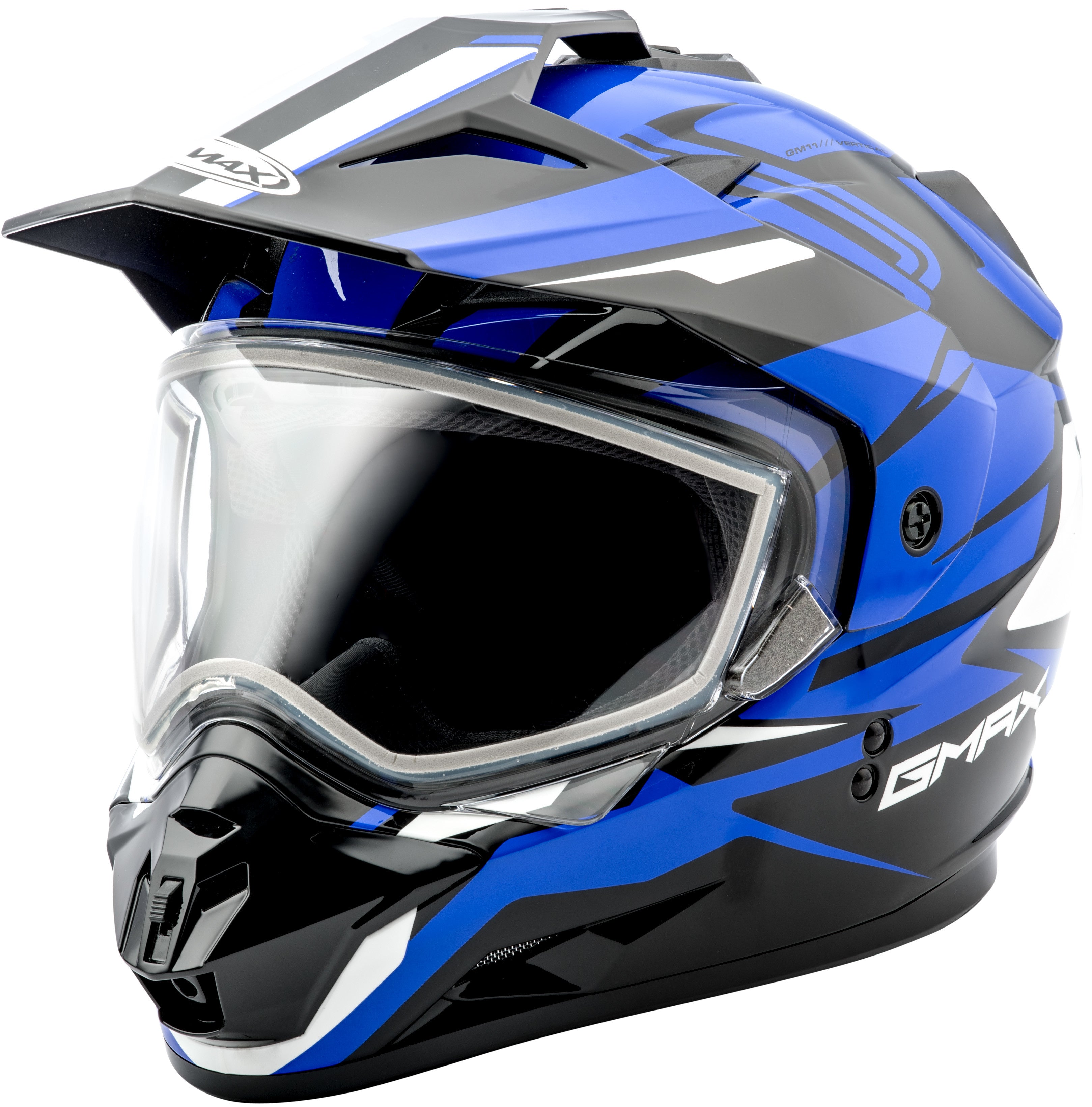 GM-11S DUAL-SPORT VERTICAL SNOW HELMET BLACK/BLUE XS
