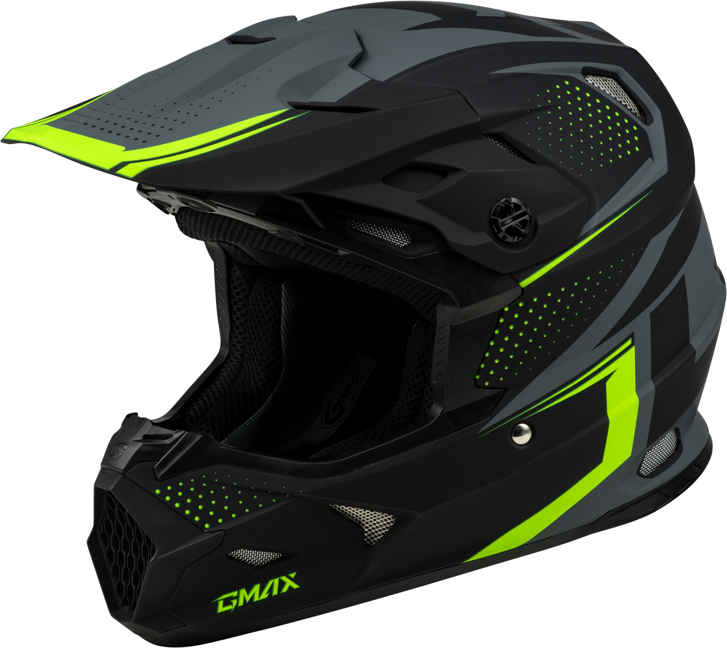 MX-96 502 HELMET MATTE GREY/HI-VIZ MD
