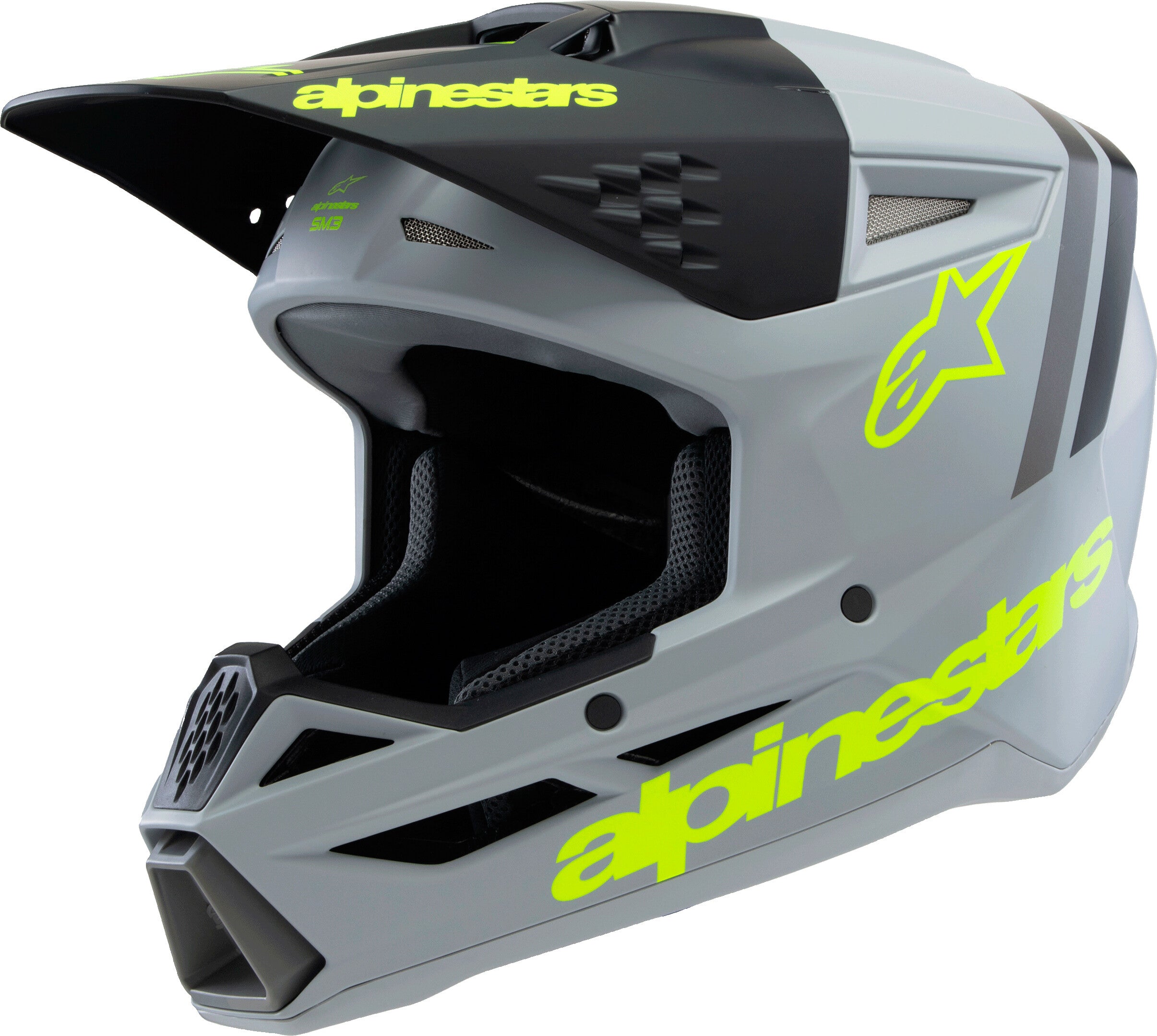 SM3 YOUTH RADIUM HELMET GRY/BLK/YLW FLUO MATTE YS