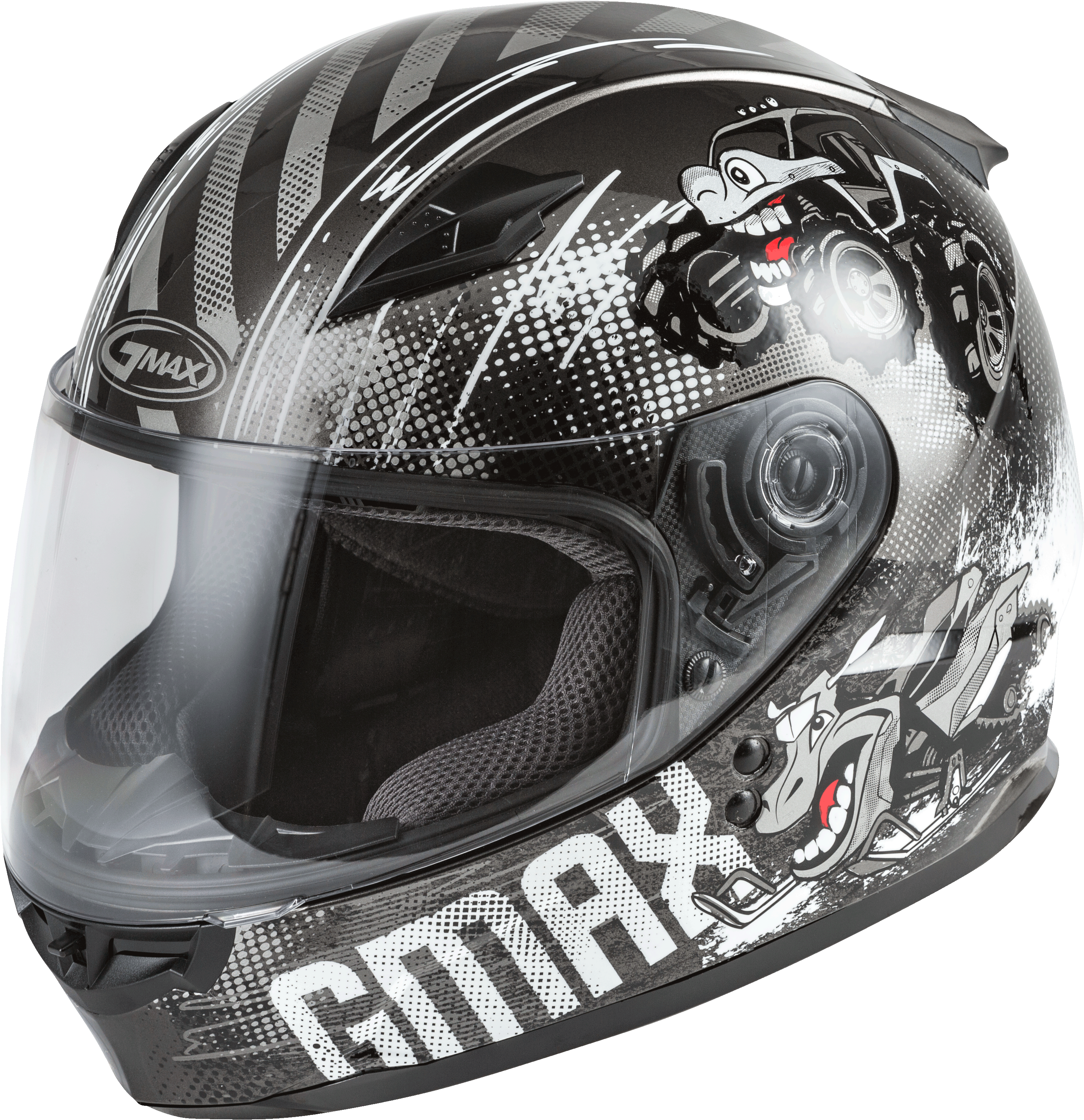 YOUTH GM-49Y BEASTS FULL-FACE HELMET DARK SILVER/BLACK YL