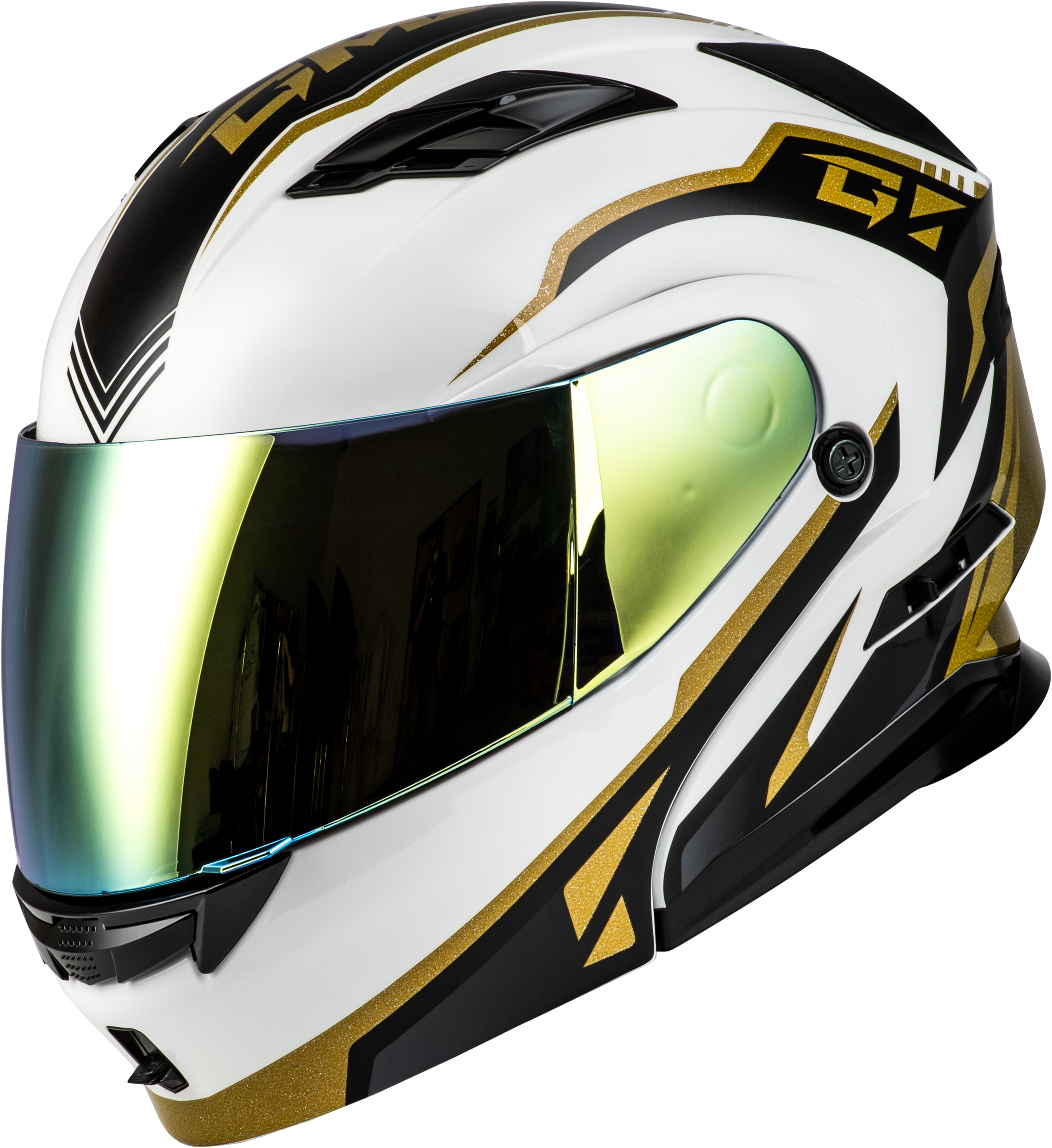 MD-01 VOLTA HELMET WHITE/GOLD/BLACK METALLIC LG