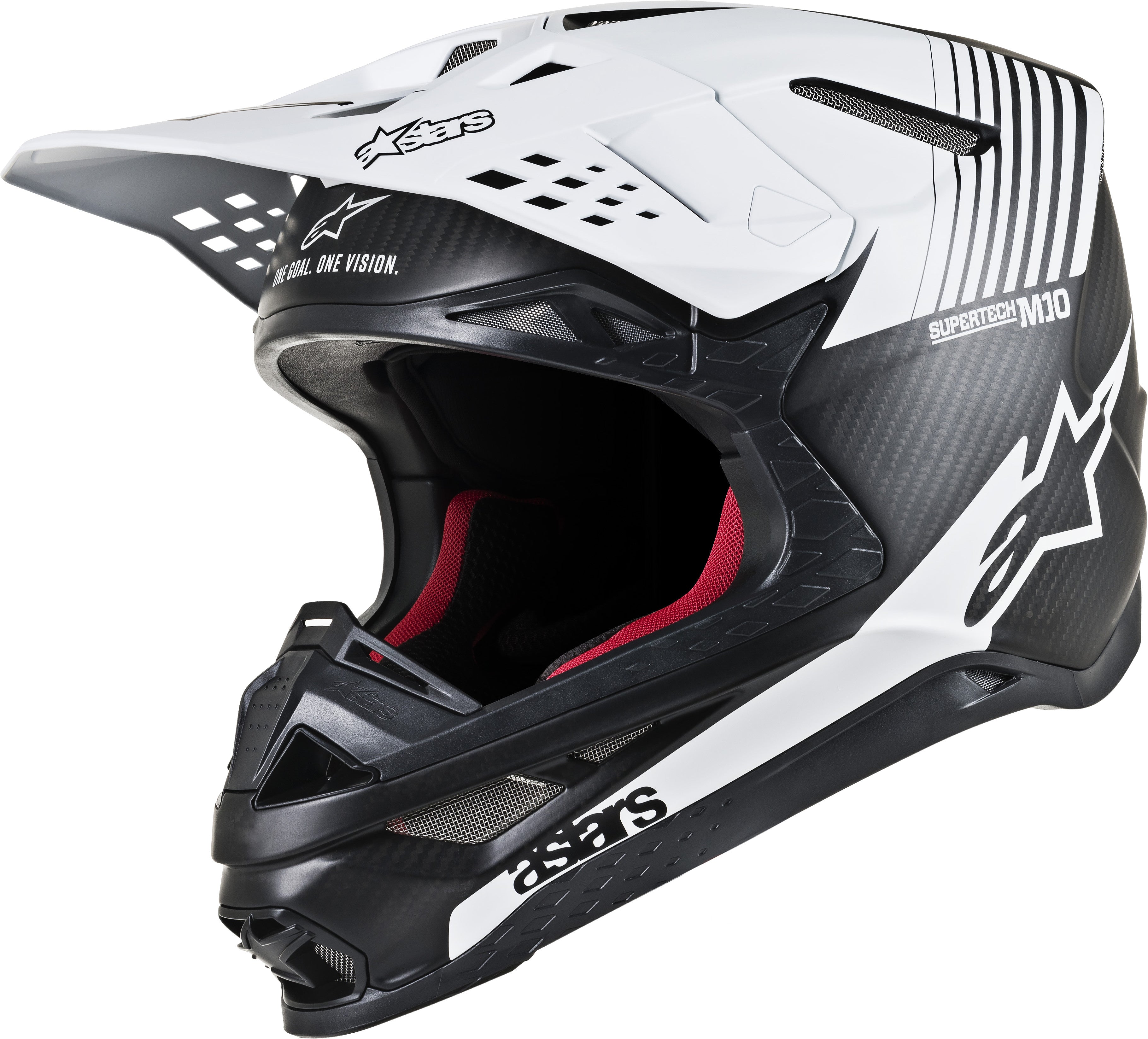 S.TECH M10 DYNO HELMET MATTE BLACK/WHITE 2X
