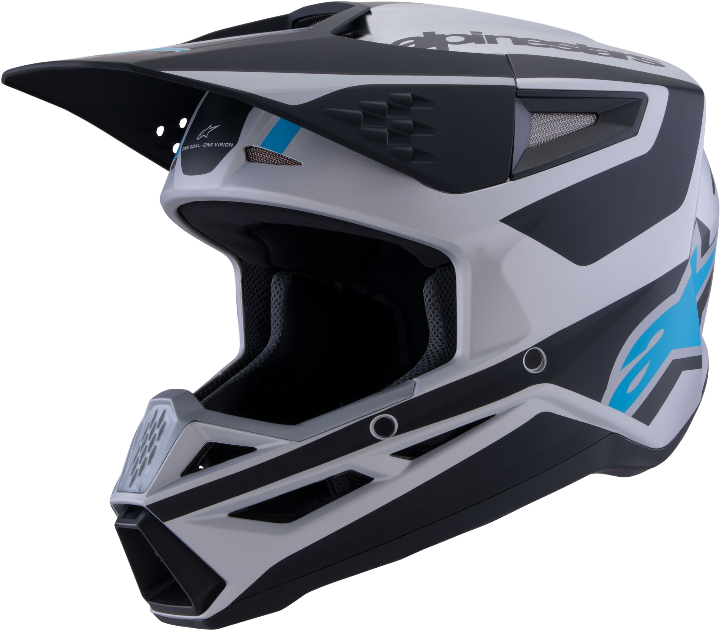 SM3 HEAT HELMET SILVER/BLUE/BLACK MATT MD
