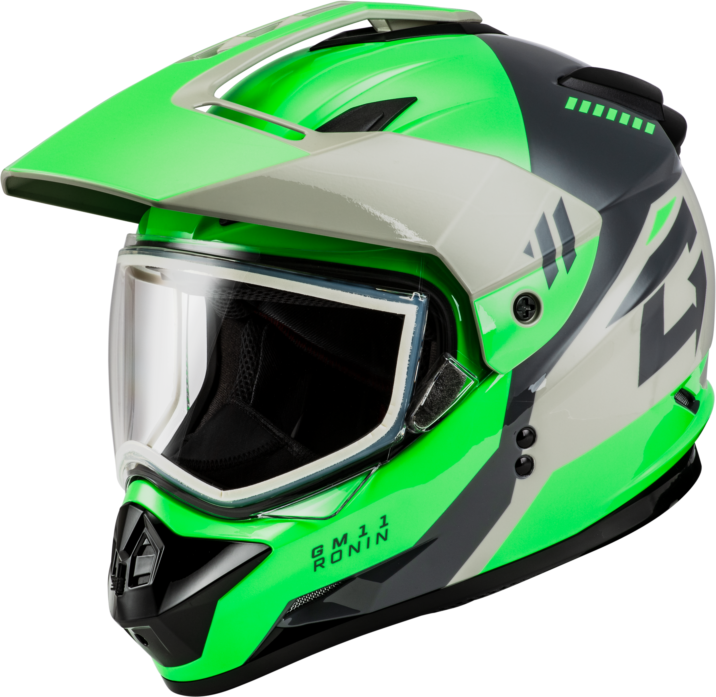 GM-11S RONIN SNOW HELMET GREEN/GREY XL