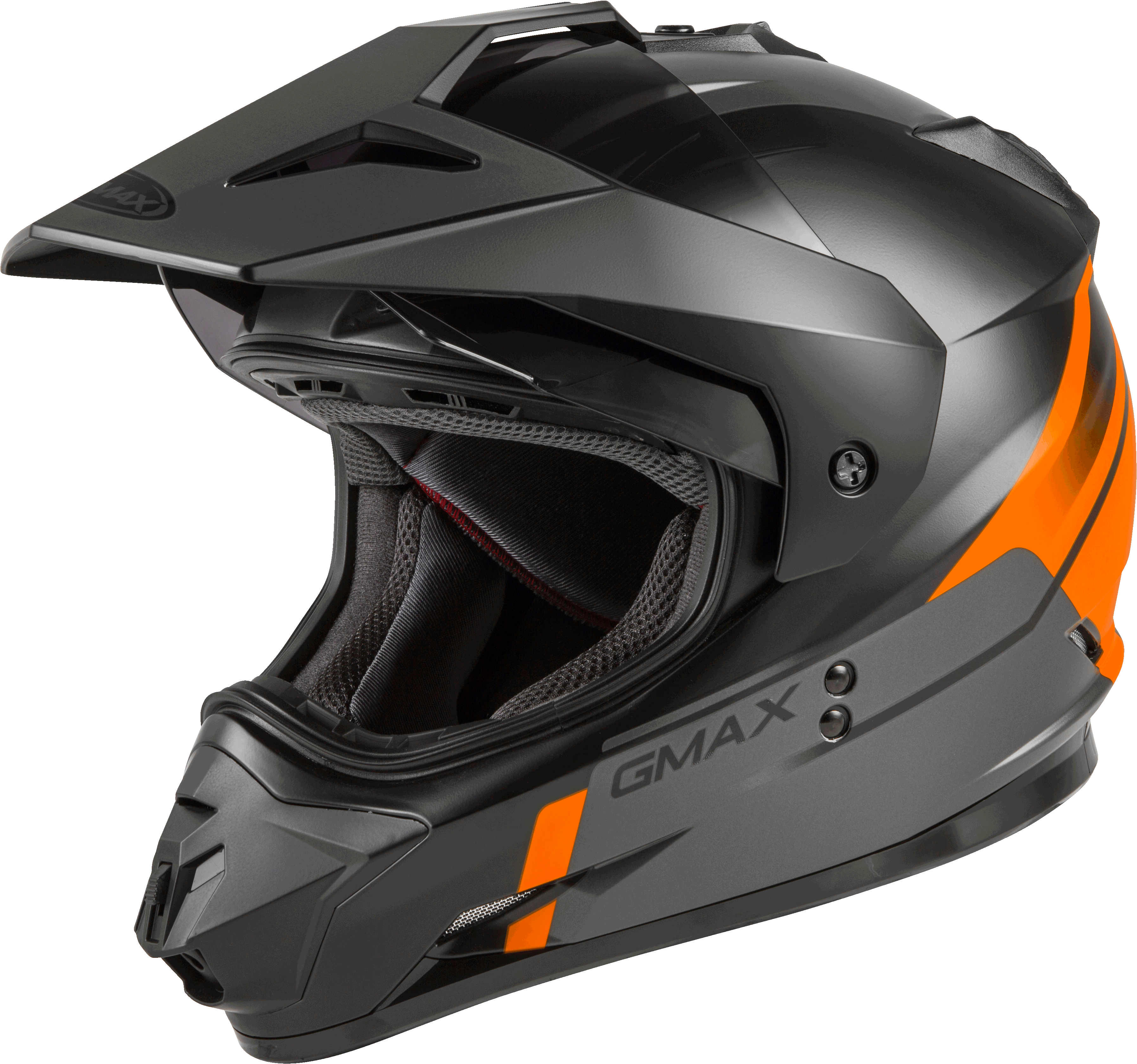 GM-11 DUAL-SPORT SCUD HELMET MATTE BLACK/ORANGE/GREY MD