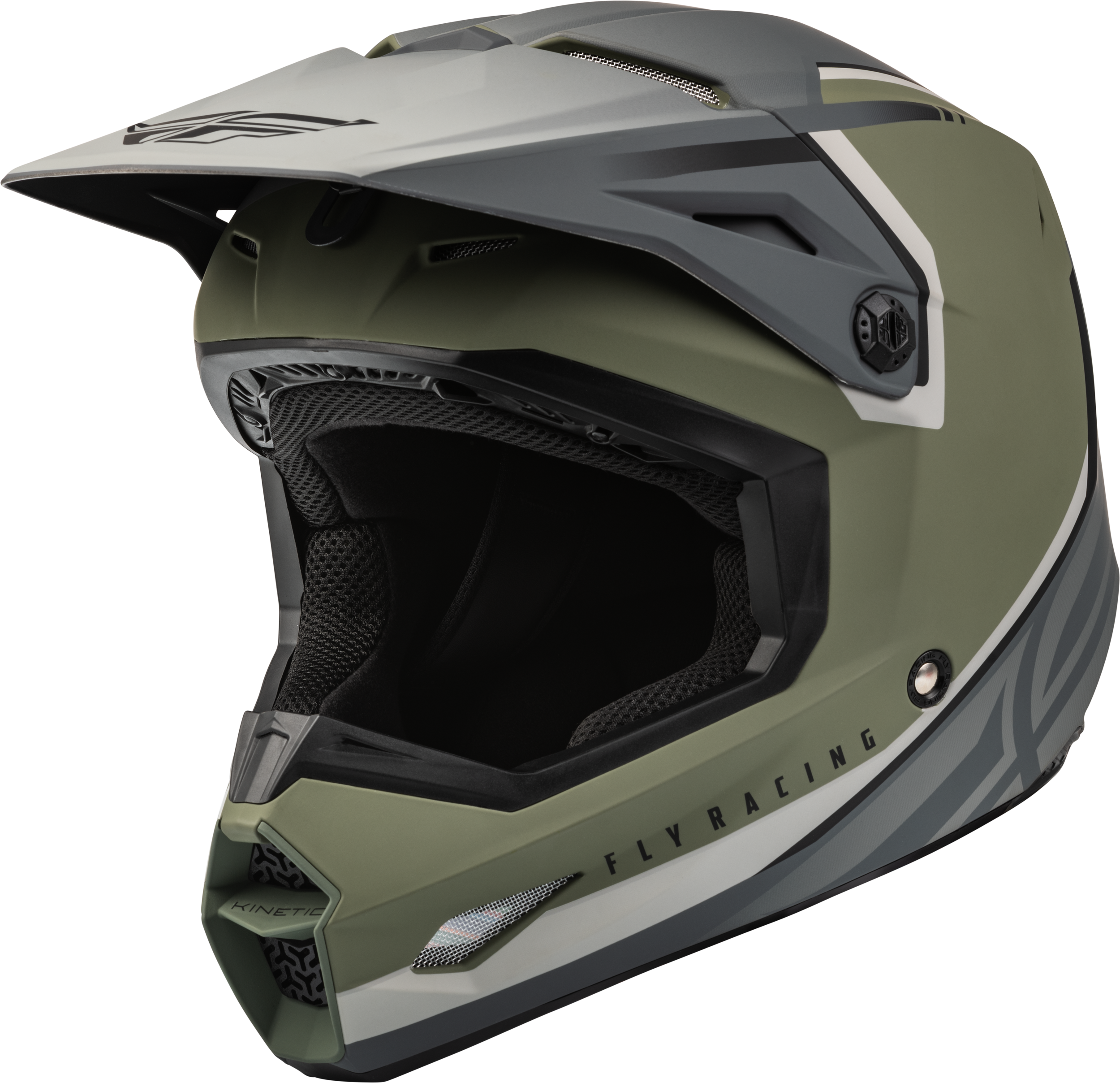 KINETIC VISION HELMET MATTE OLIVE GREEN/GREY XL