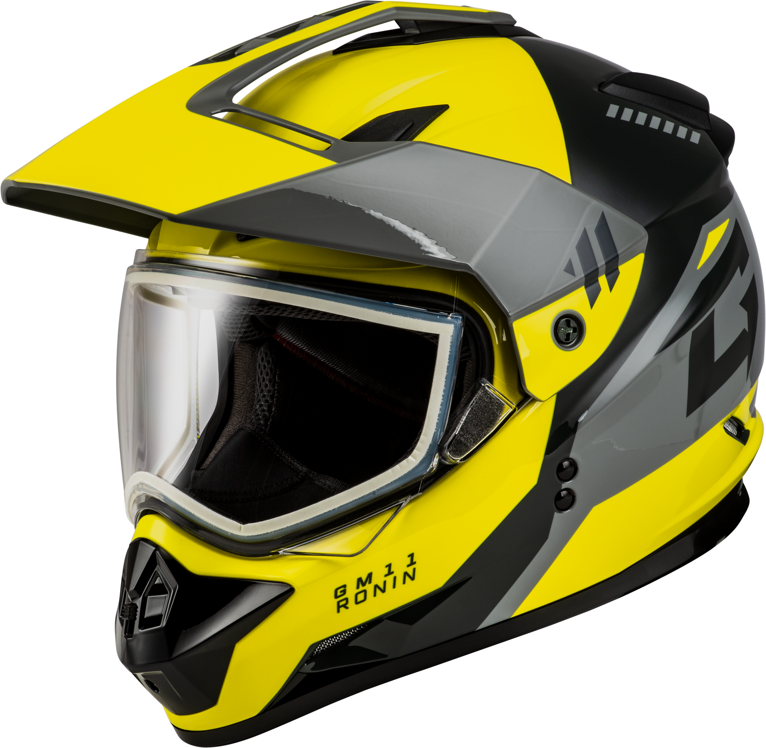 GM-11S RONIN SNOW HELMET YELLOW/SILVER/GREY LG