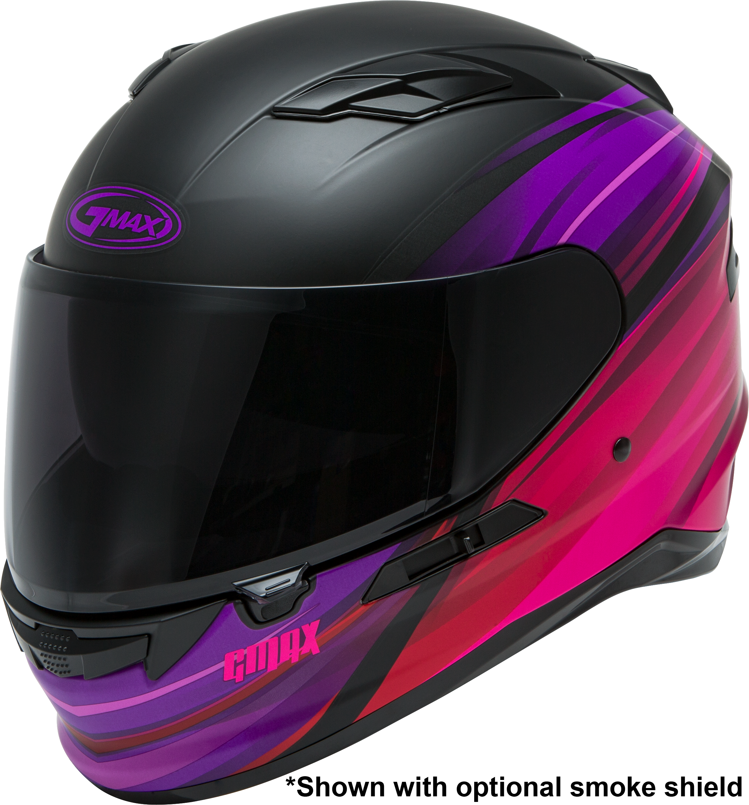 FF-98 FULL-FACE OSMOSIS HELMET MATTE BLACK/PUR/RED SM