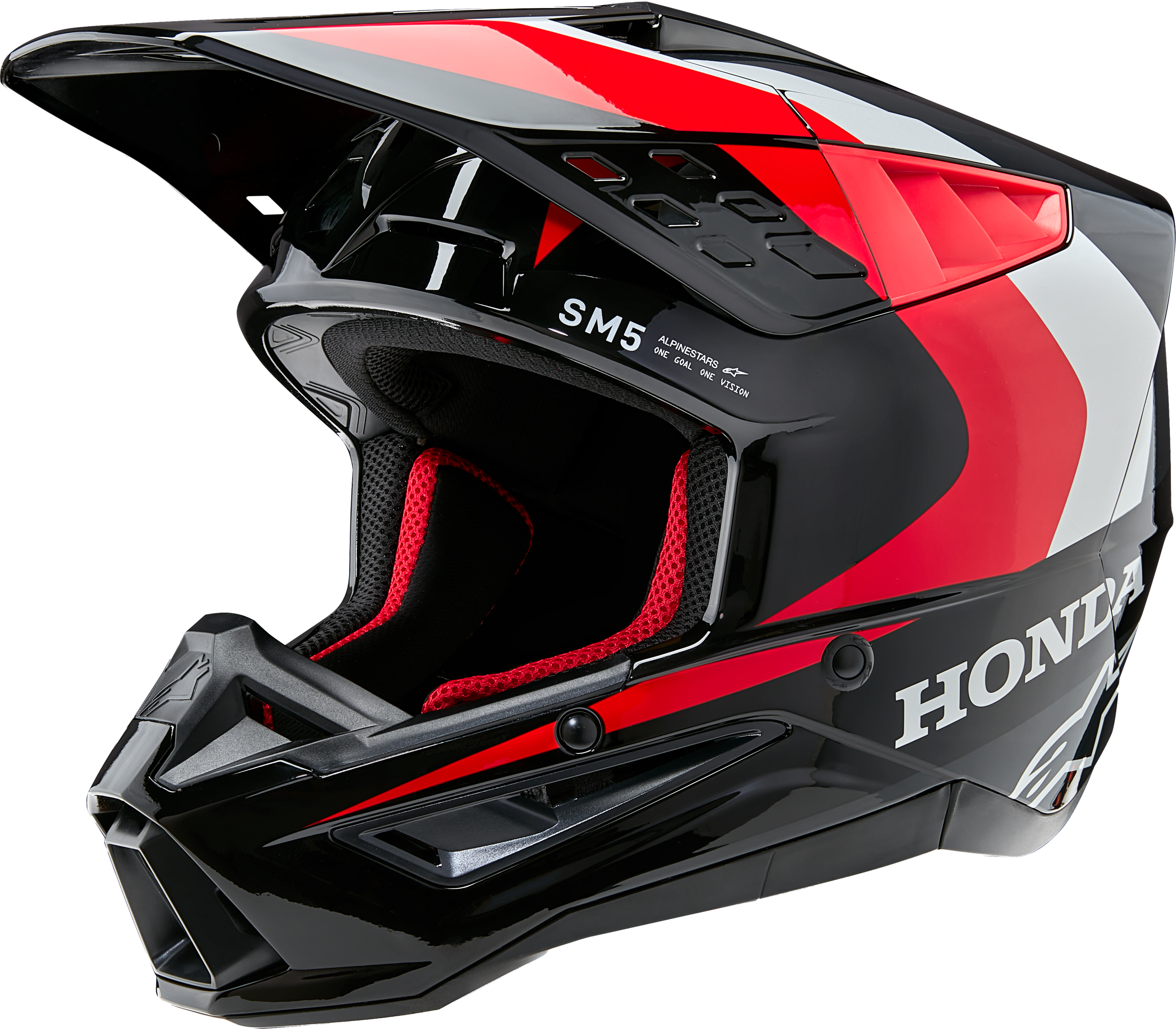 HONDA S-M5 HELMET BLACK/RED GLOSSY LG