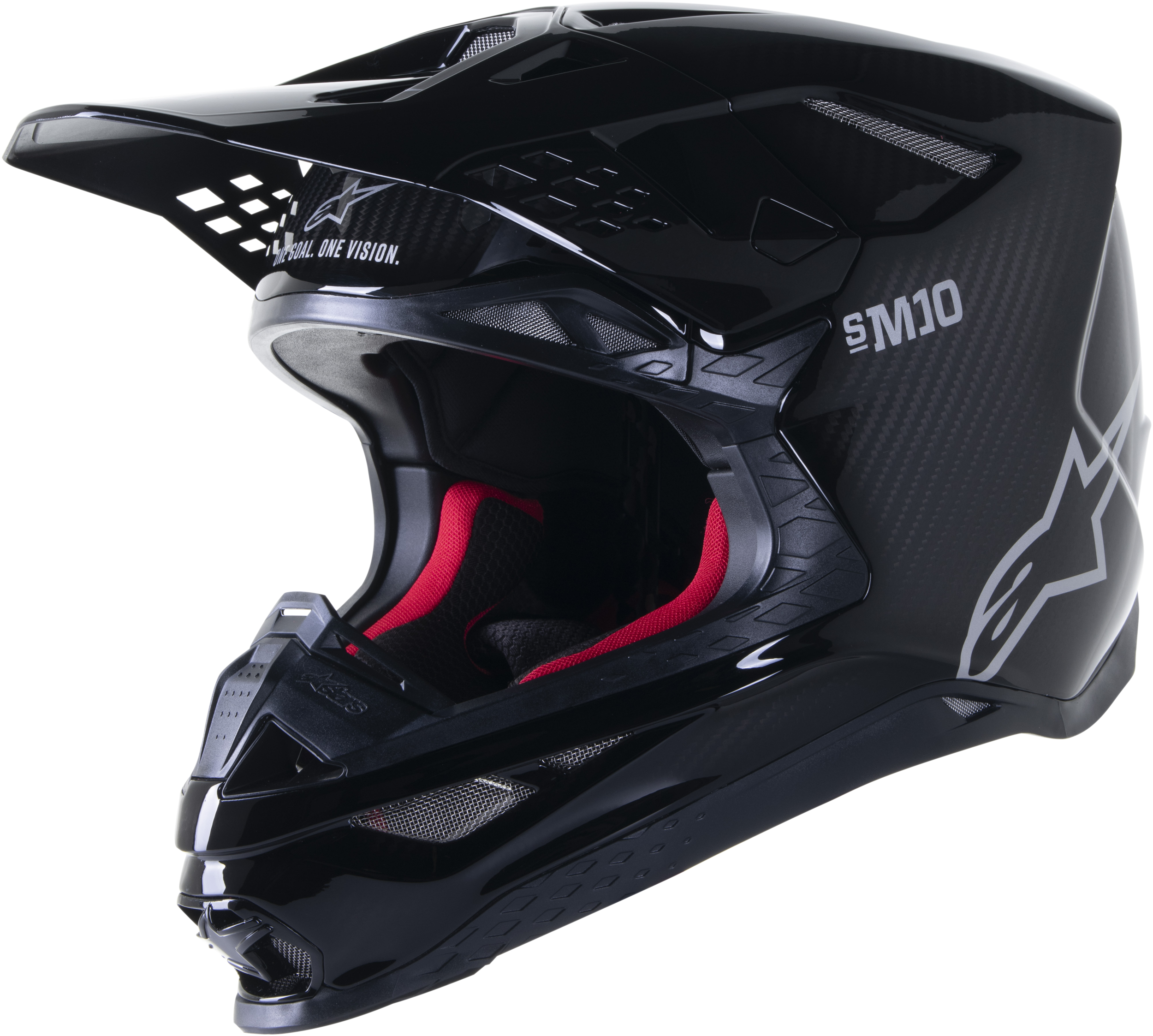 SUPERTECH S-M10 SOLID HELMET BLACK GLOSSY/CARBON LG