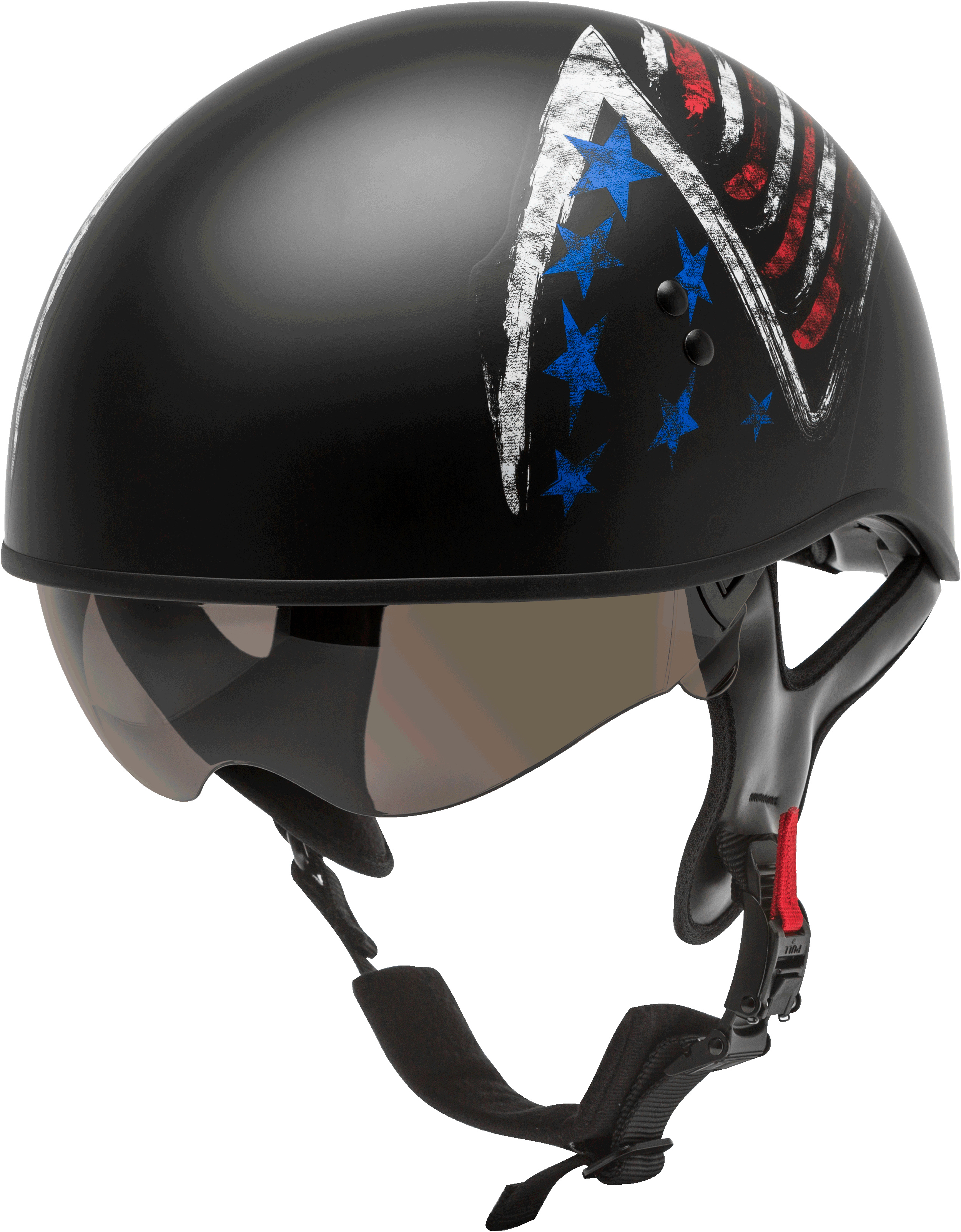 HH-65 HALF HELMET BRAVERY MATTE BLACK/RED/WHITE/BLUE 2X