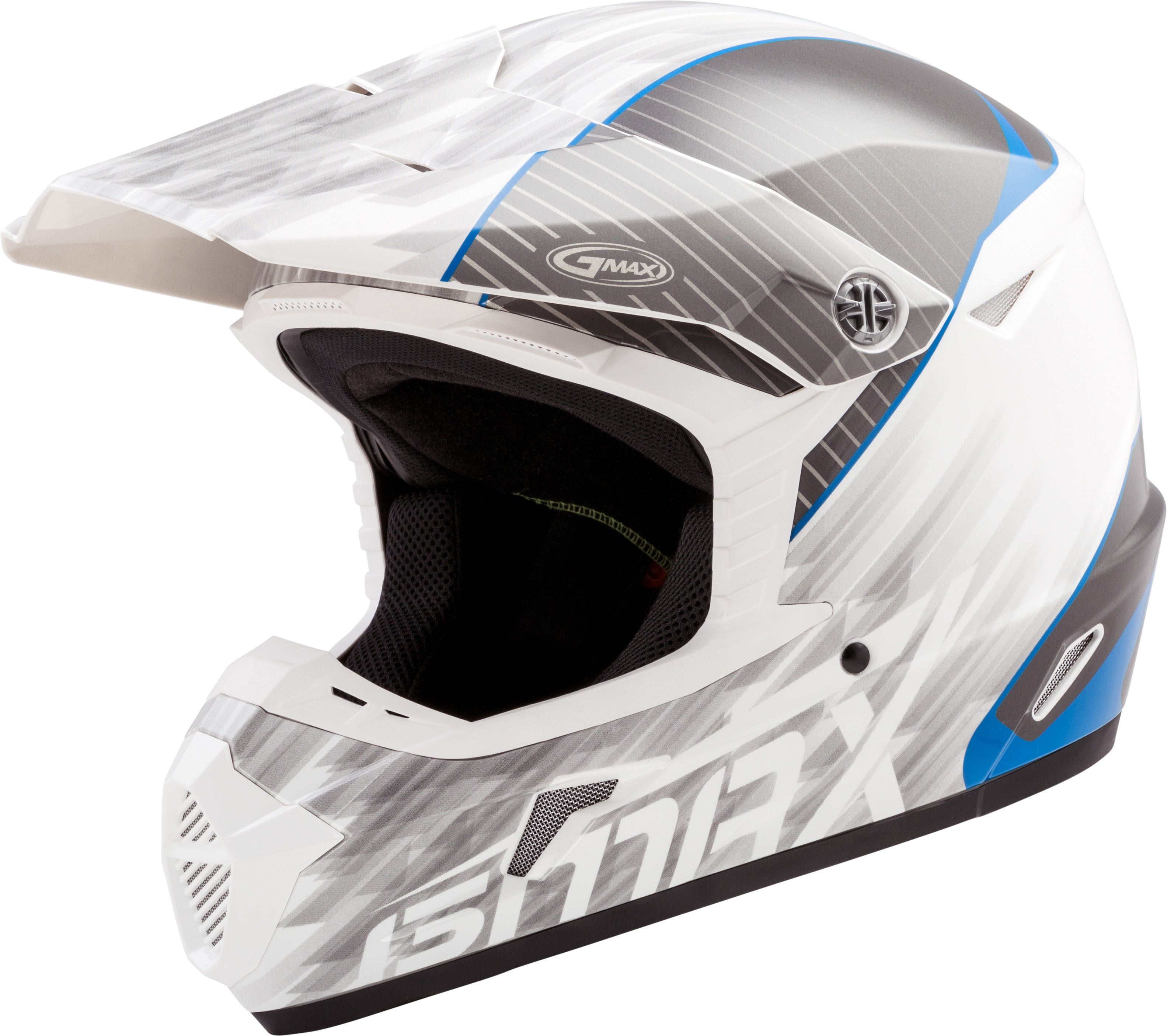 MX-46 OFF-ROAD COLFAX HELMET WHITE/BLUE LG