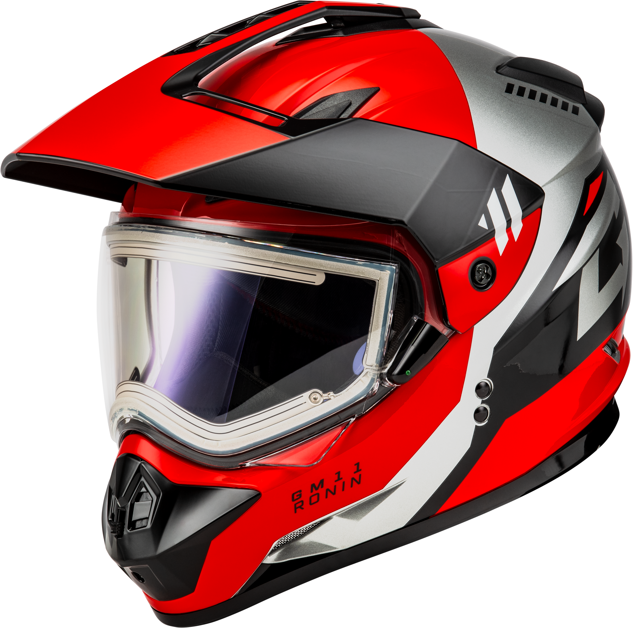 GM-11S RONIN SNOW HELMET W/ ELECTRIC SHIELD BLACK/RED MD