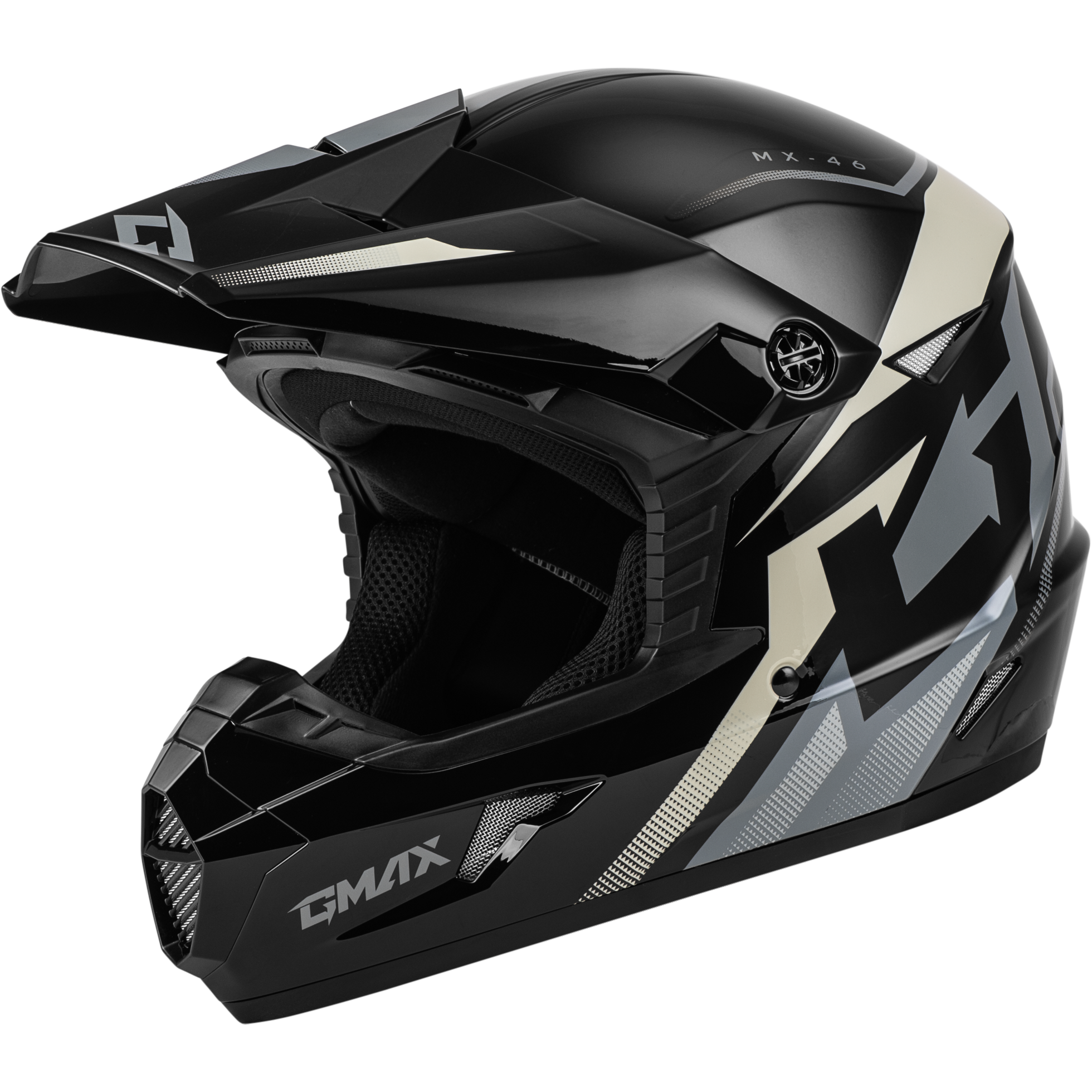 MX-46 COMPOUND HELMET BLACK/GREY/WHITE 2X