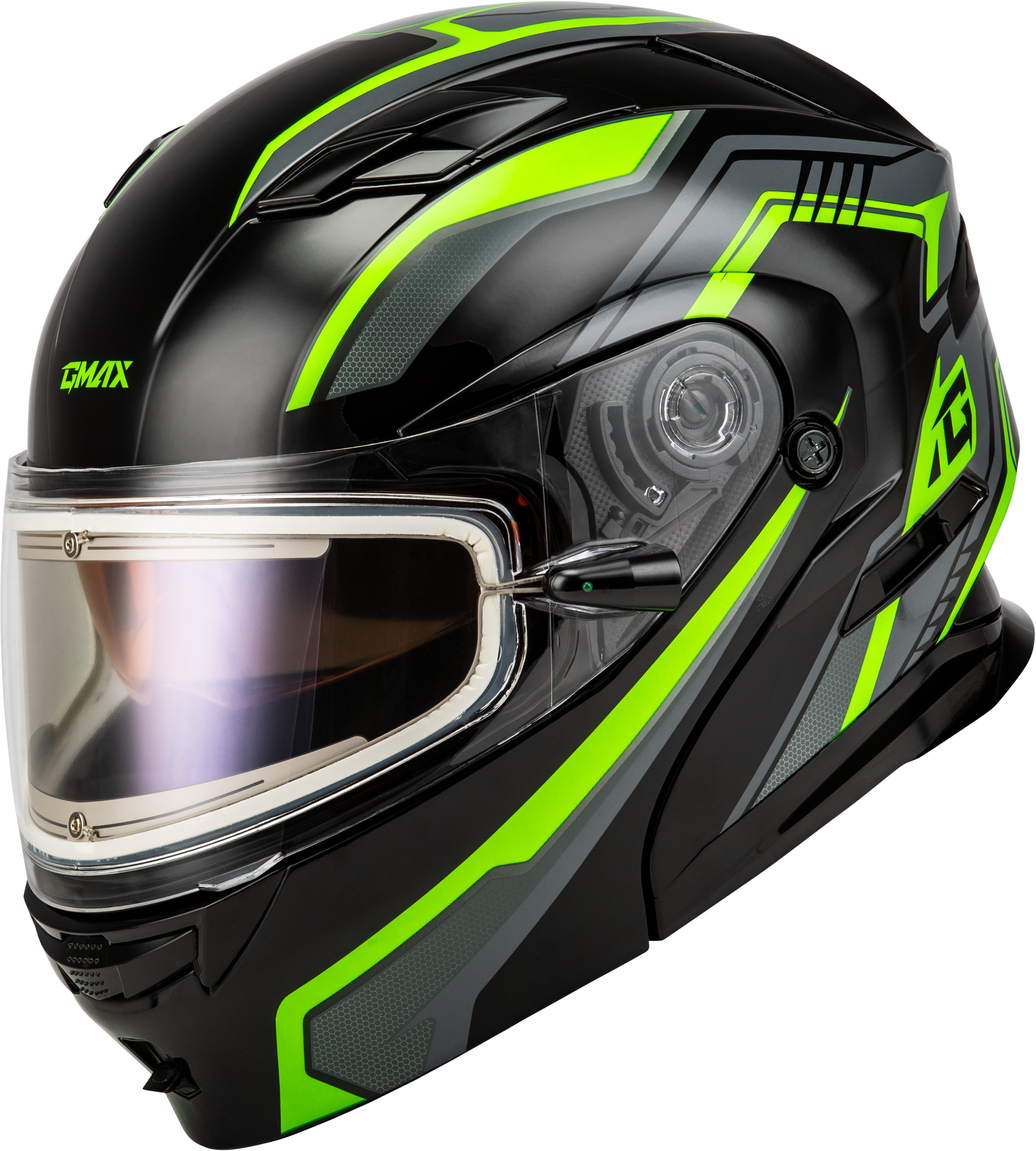 MD-01S TRANSISTOR SNOW HELMET W ELEC SHLD BLK/GREY/GREEN 3X