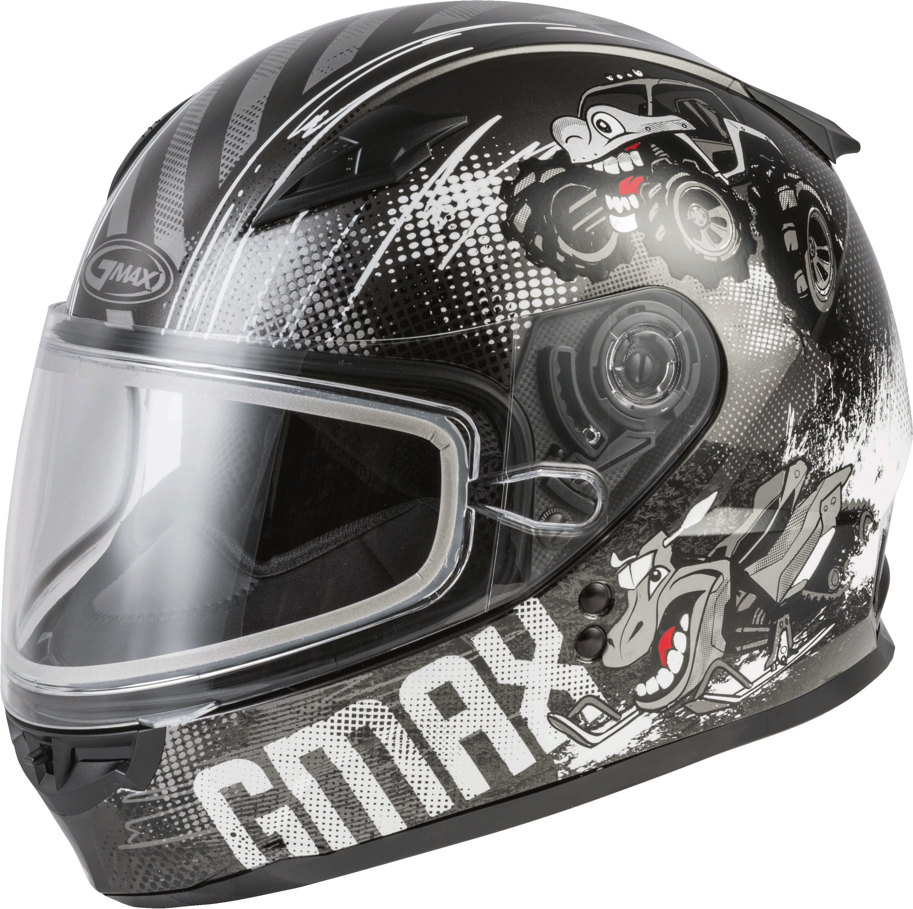 YOUTH GM-49Y BEASTS SNOW HELMET DARK SILVER/BLACK YL