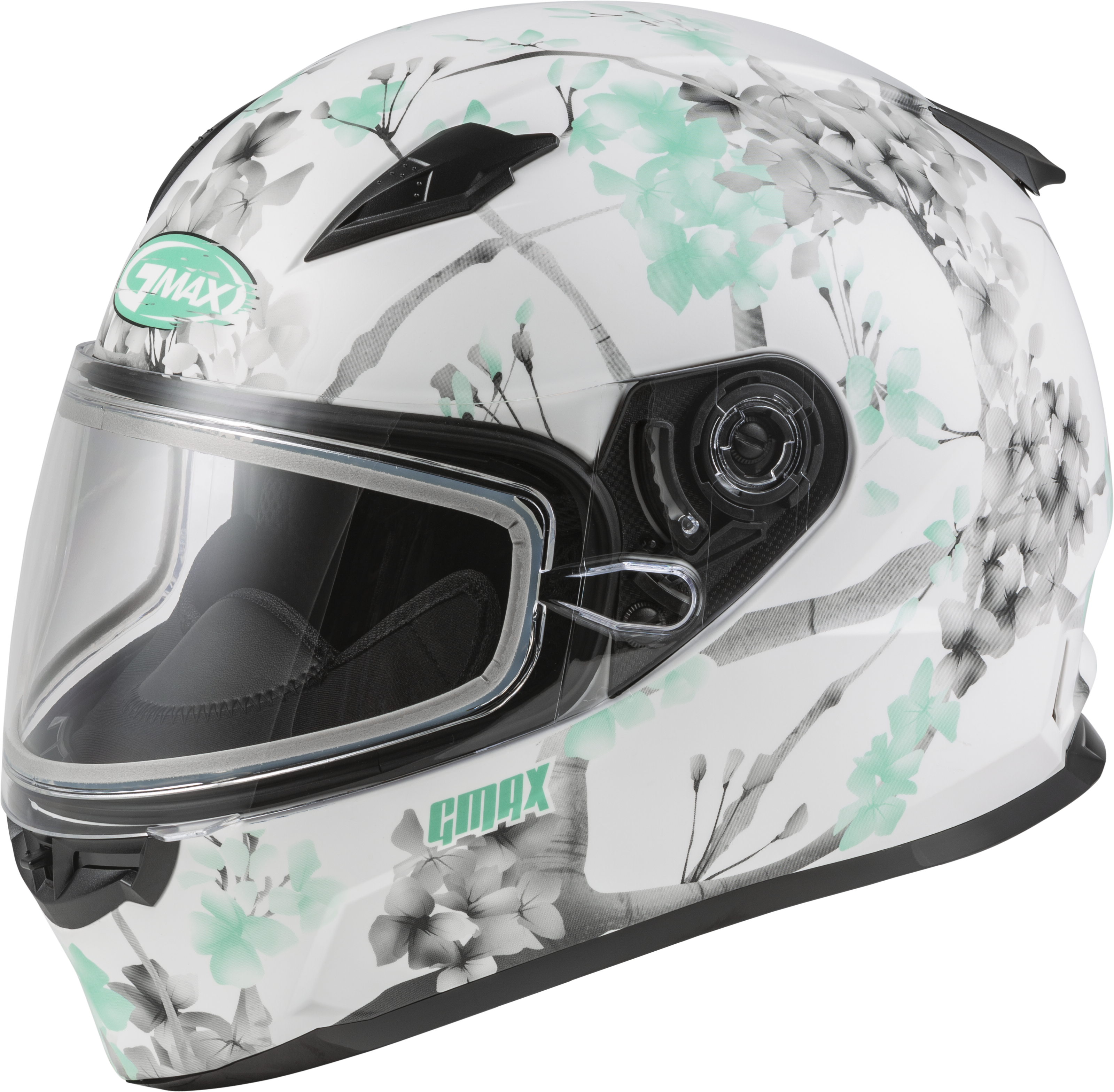 FF-49S FULL-FACE BLOSSOM SNOW HELMET MATTE WHT/TEAL/GREY LG