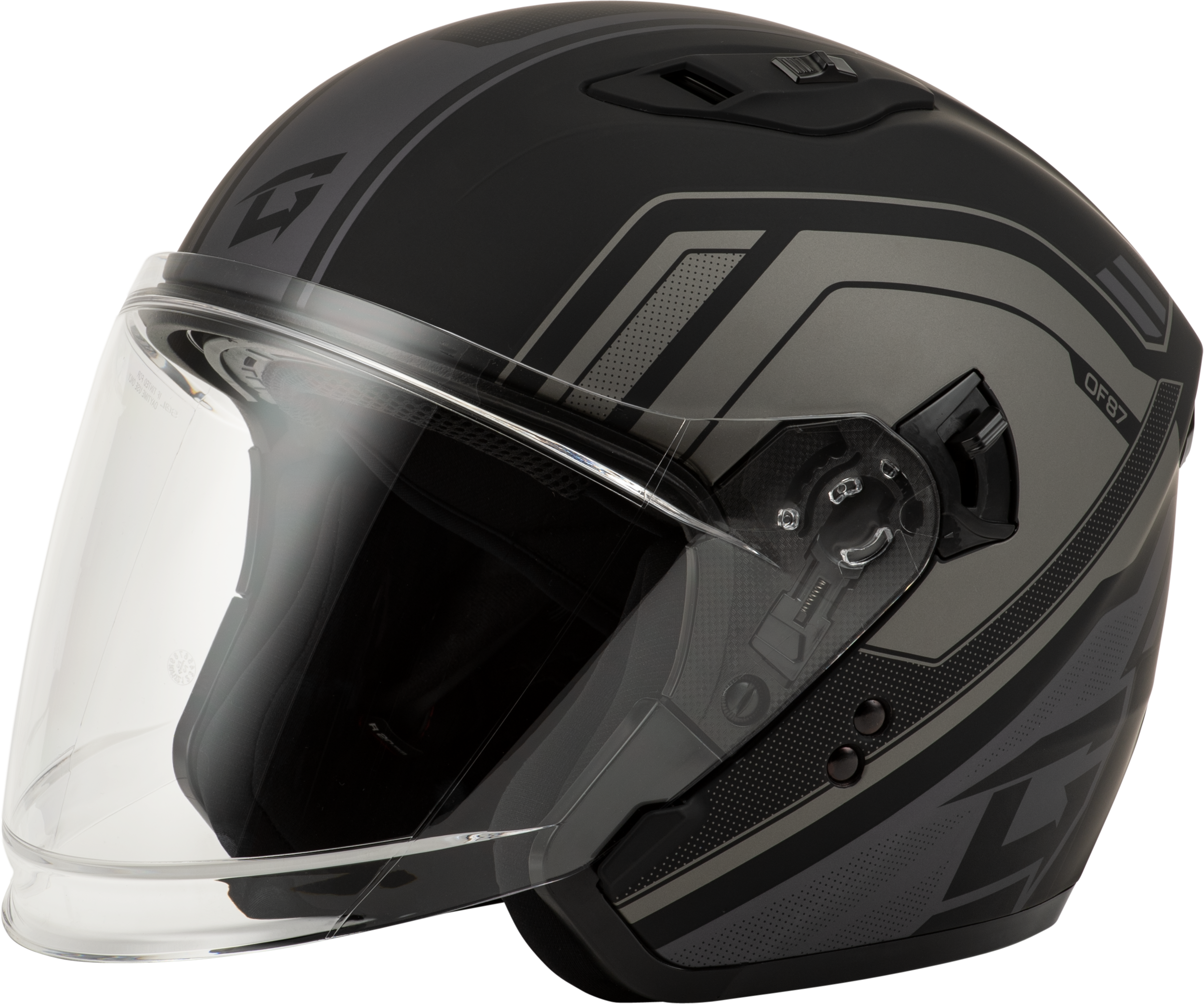 OF-87 DUKE HELMET W/LED LIGHT MATTE BLK/GREY XS