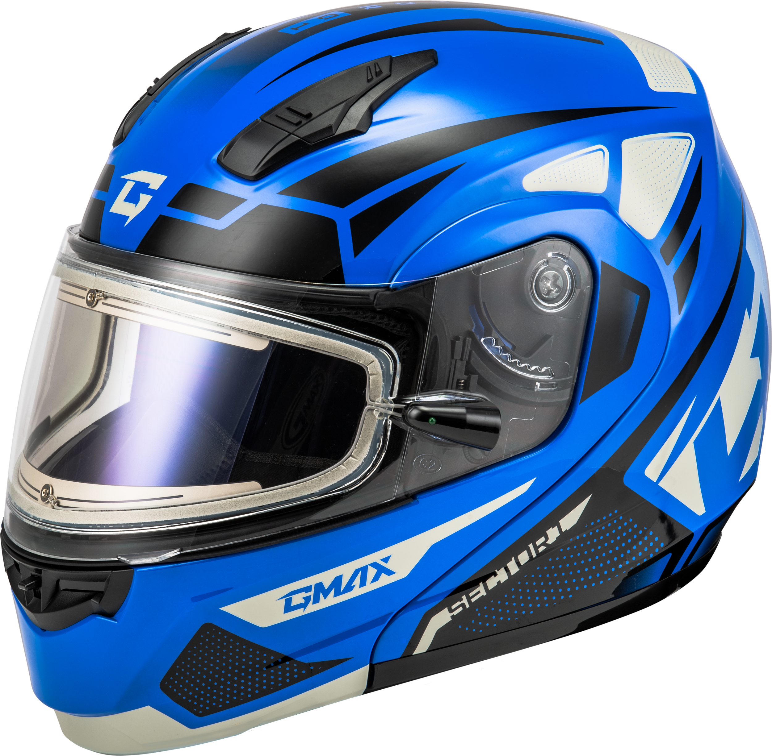 MD-04S SECTOR SNOW HELMET W/ ELECTRIC SHIELD BLUE/BLACK 3X