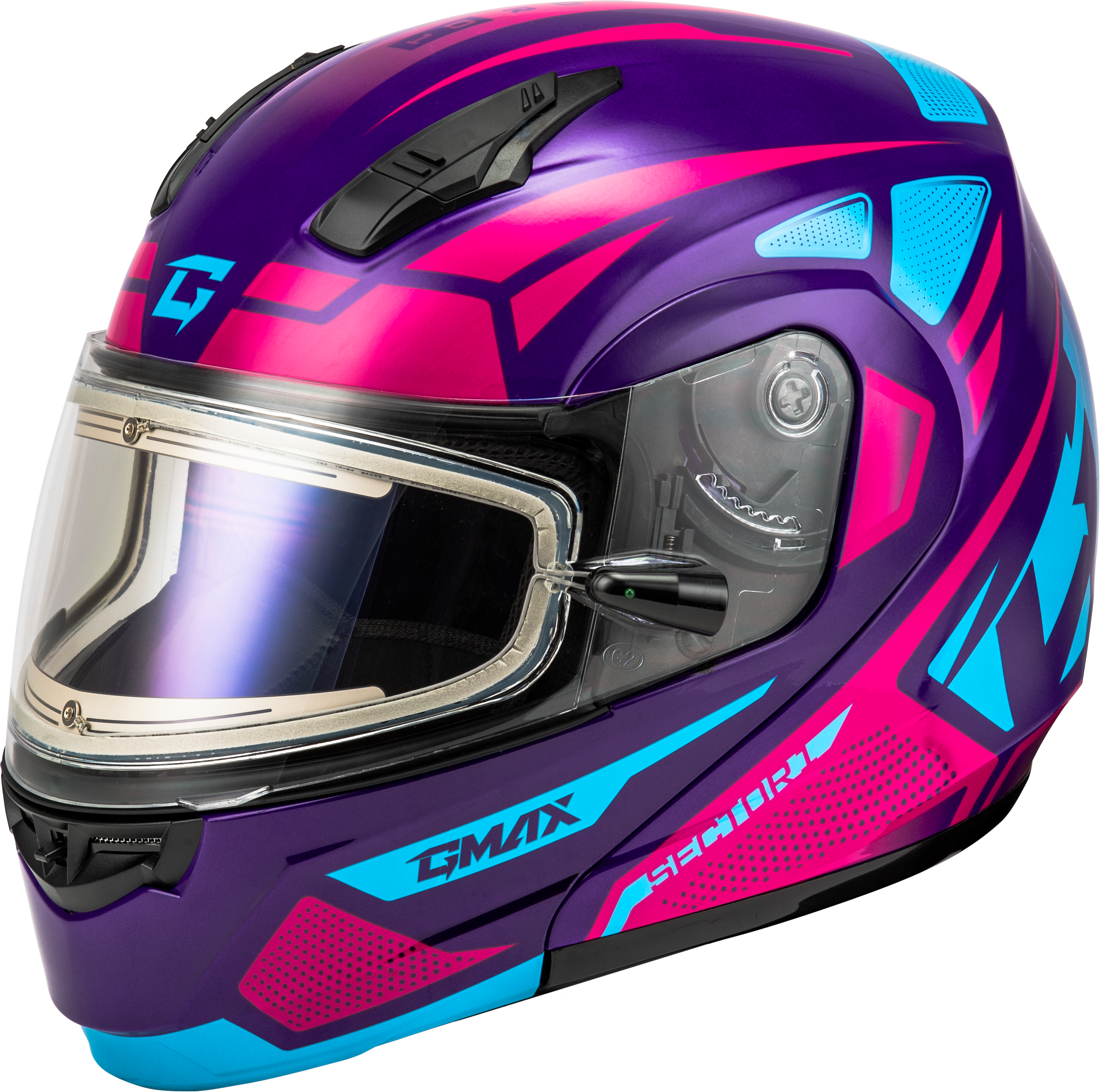MD-04S SECTOR SNOW HELMET W/ ELECTRIC SHIELD VIOLET/PINK MD