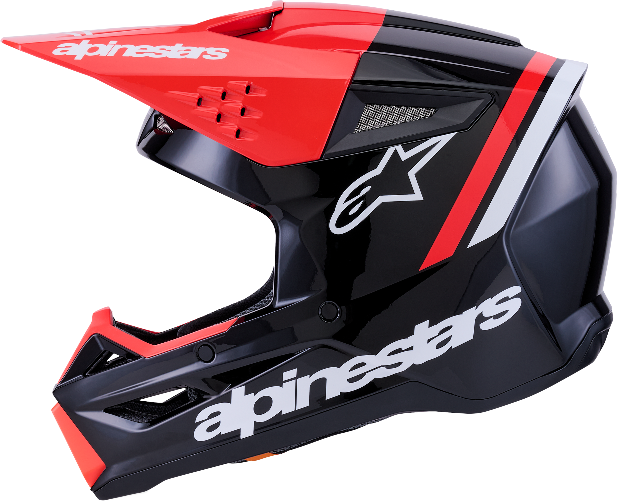 SM3 RADIUM HELMET BLK/RED FLUO/WHITE GLOSSY XL