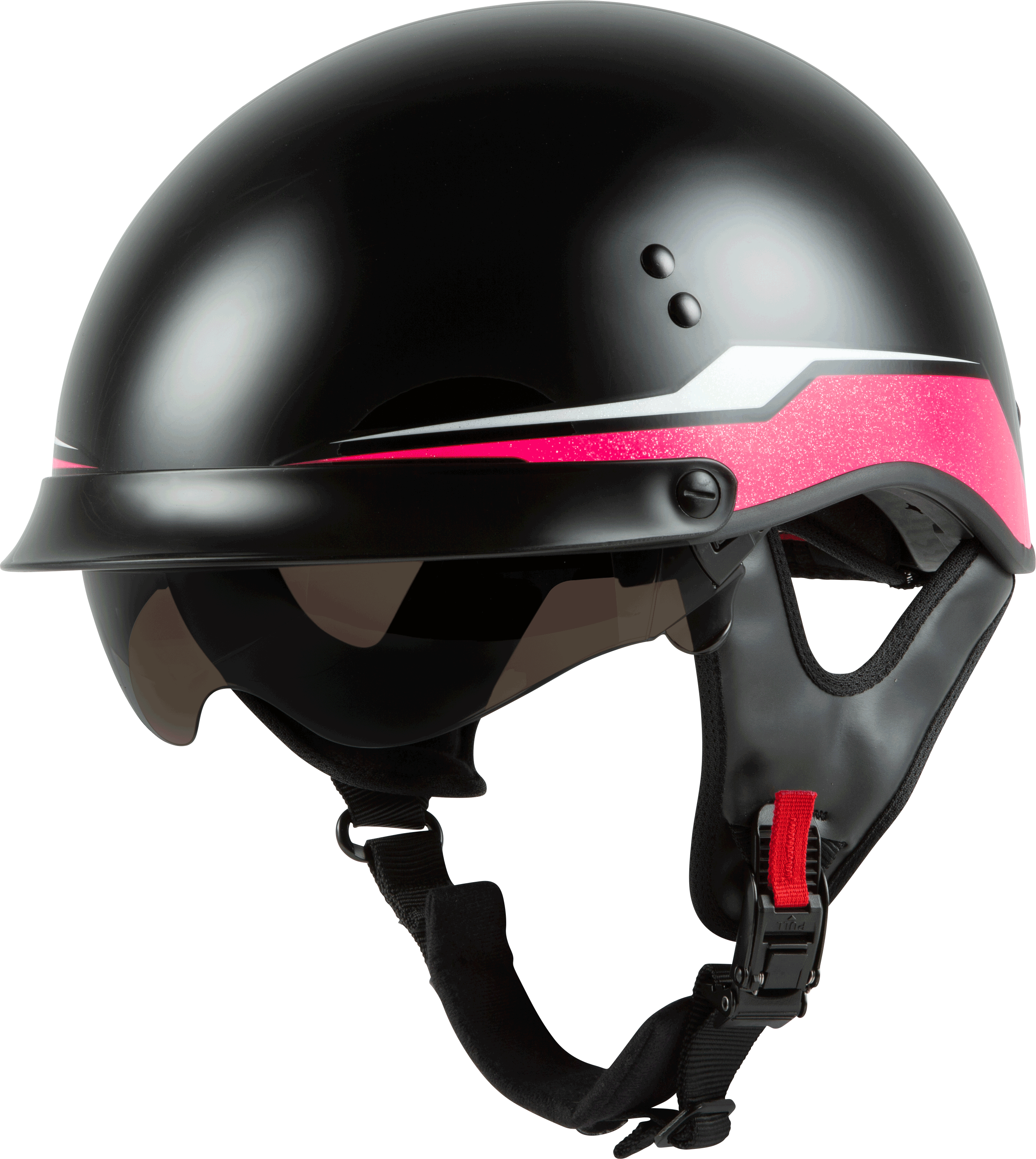 HH-65 HALF HELMET SOURCE FULL DRESSED BLACK/PINK SM
