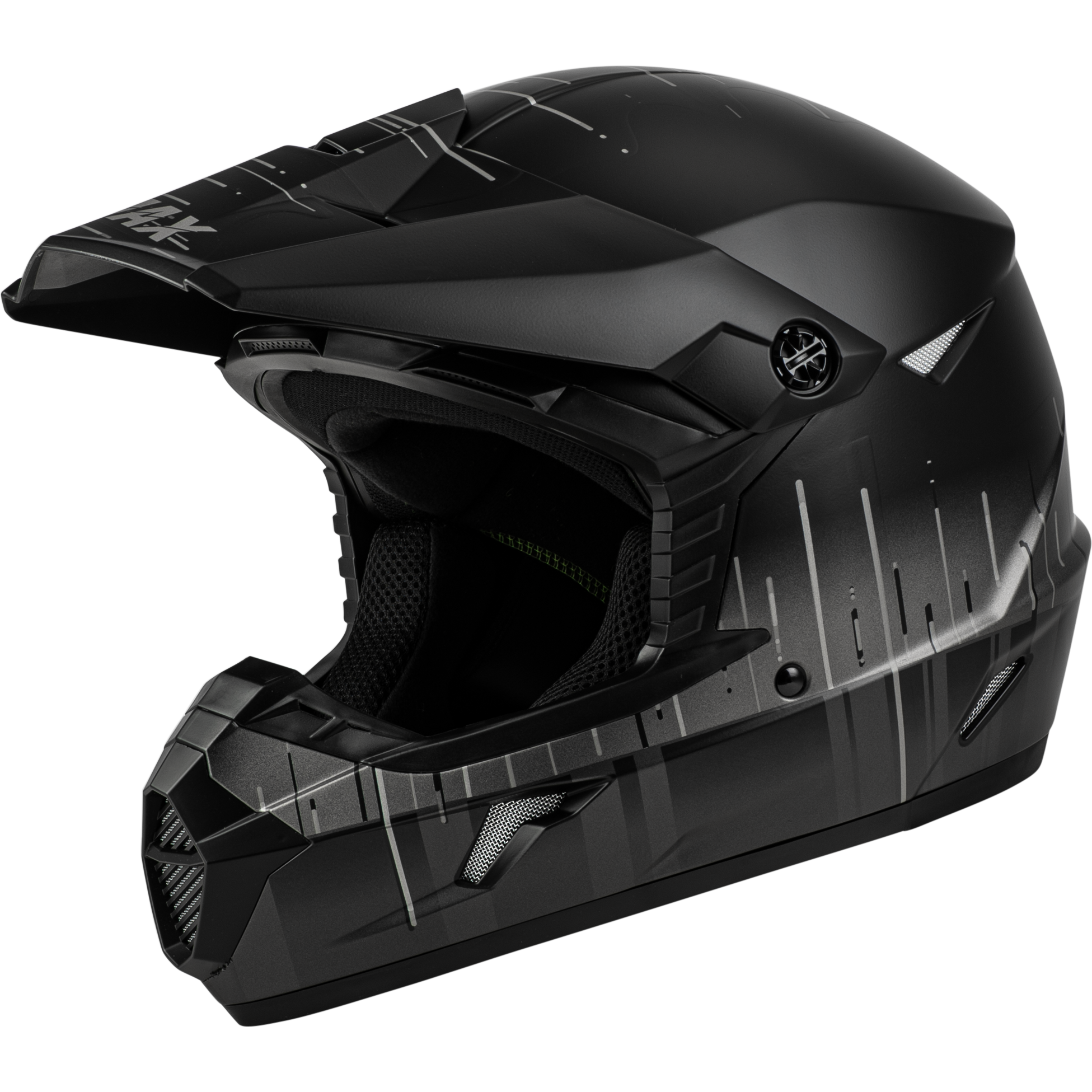 YOUTH MX-46Y FREQUENCY OFFROAD HELMET MATTE BLACK/GREY YS