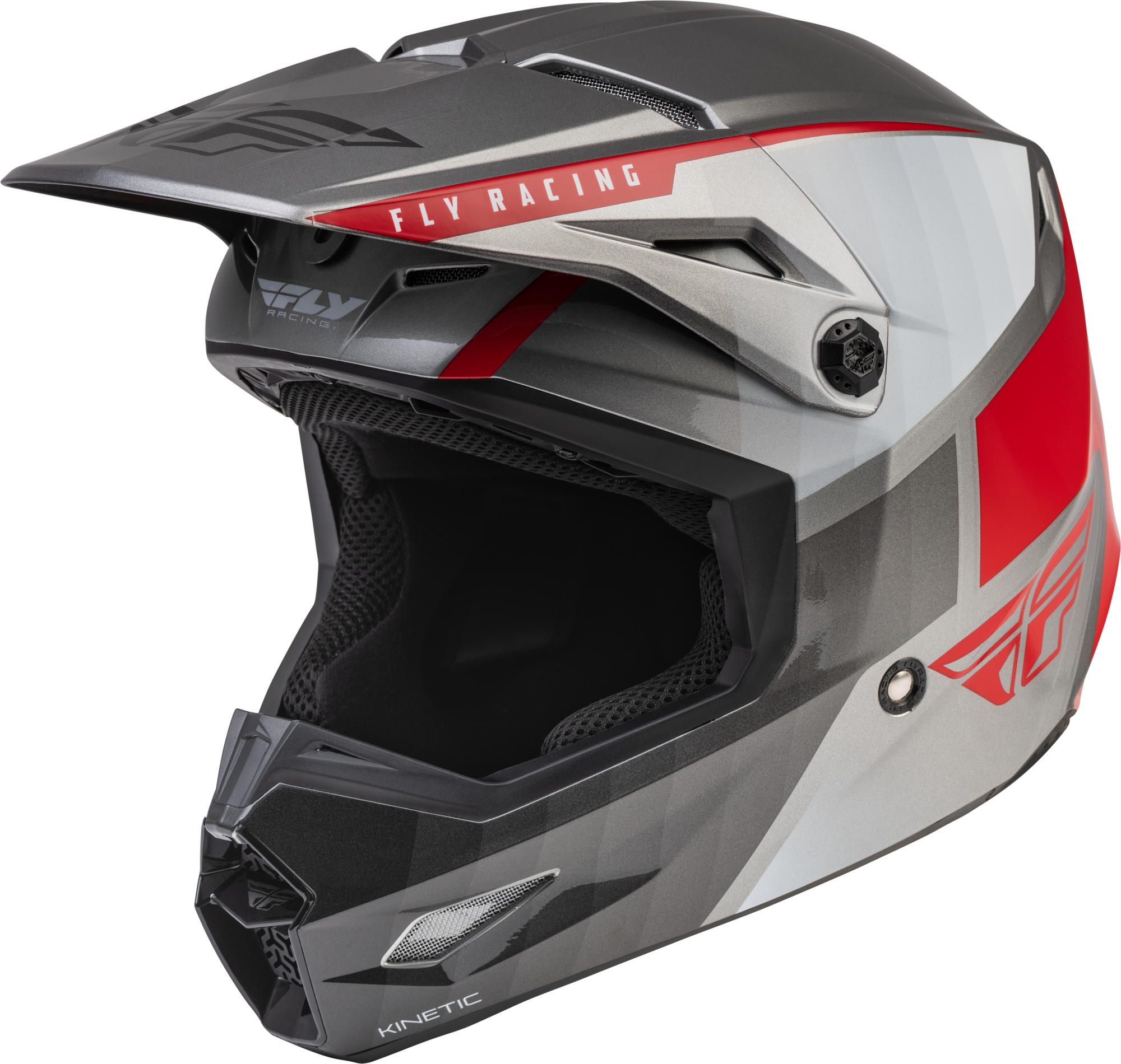 KINETIC DRIFT HELMET CHARCOAL/LIGHT GREY/RED SM