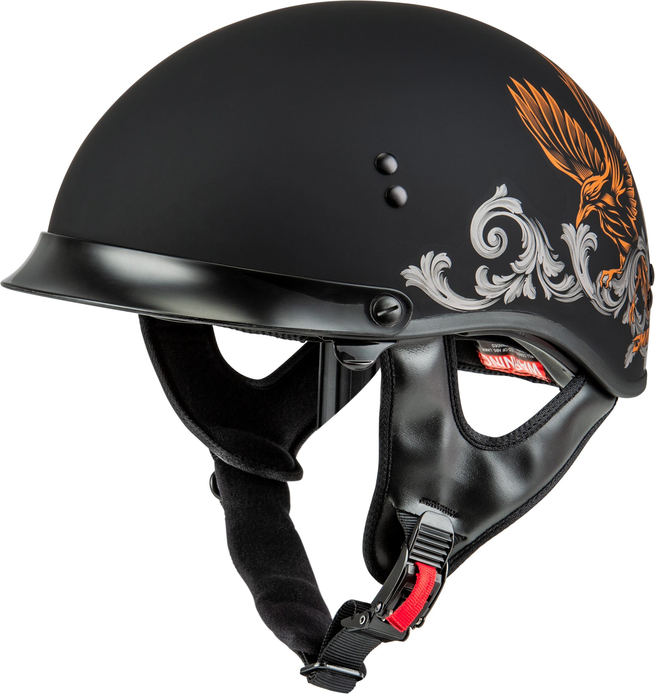 HH-65 CORVUS HELMET W/PEAK MATTE BLACK/SILVER/ORANGE LG