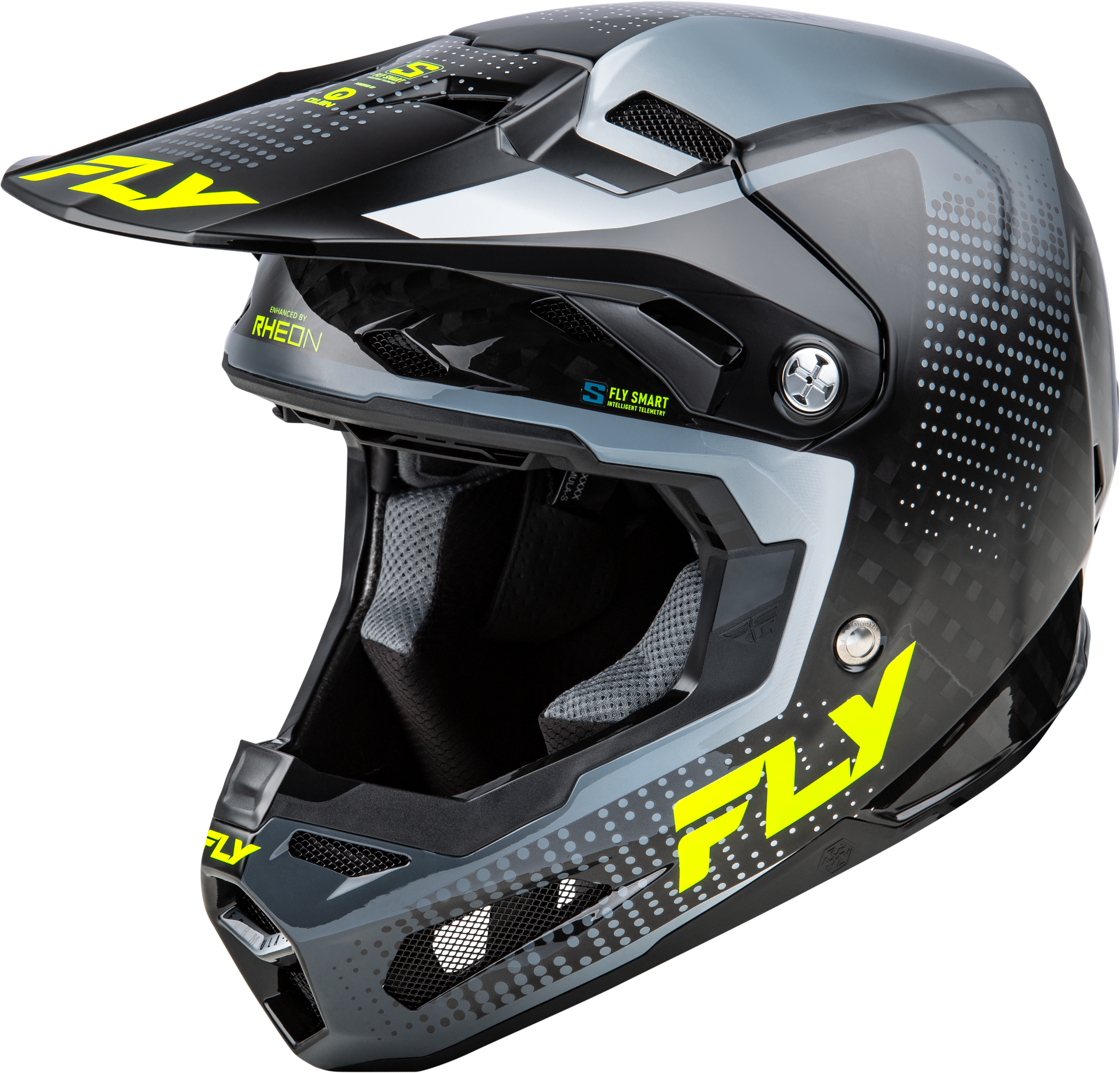 YTH FORMULA S CARBON PROTOCOL HLMT BLK CARBON/GREY/HI-VIS YL