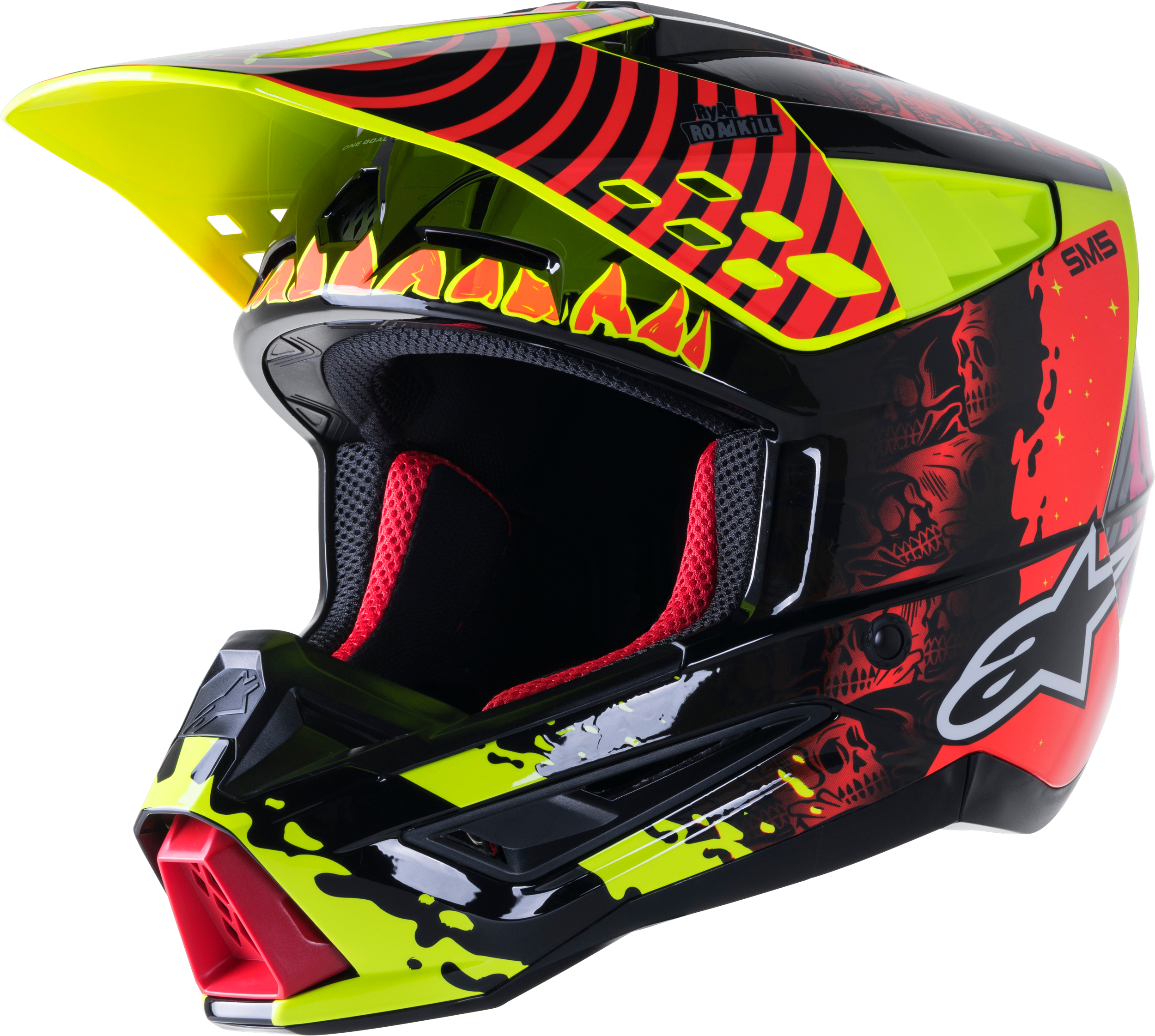 S-M5 SOLAR FLARE HELMET BLACK/RED/FLUO YELLOW SM