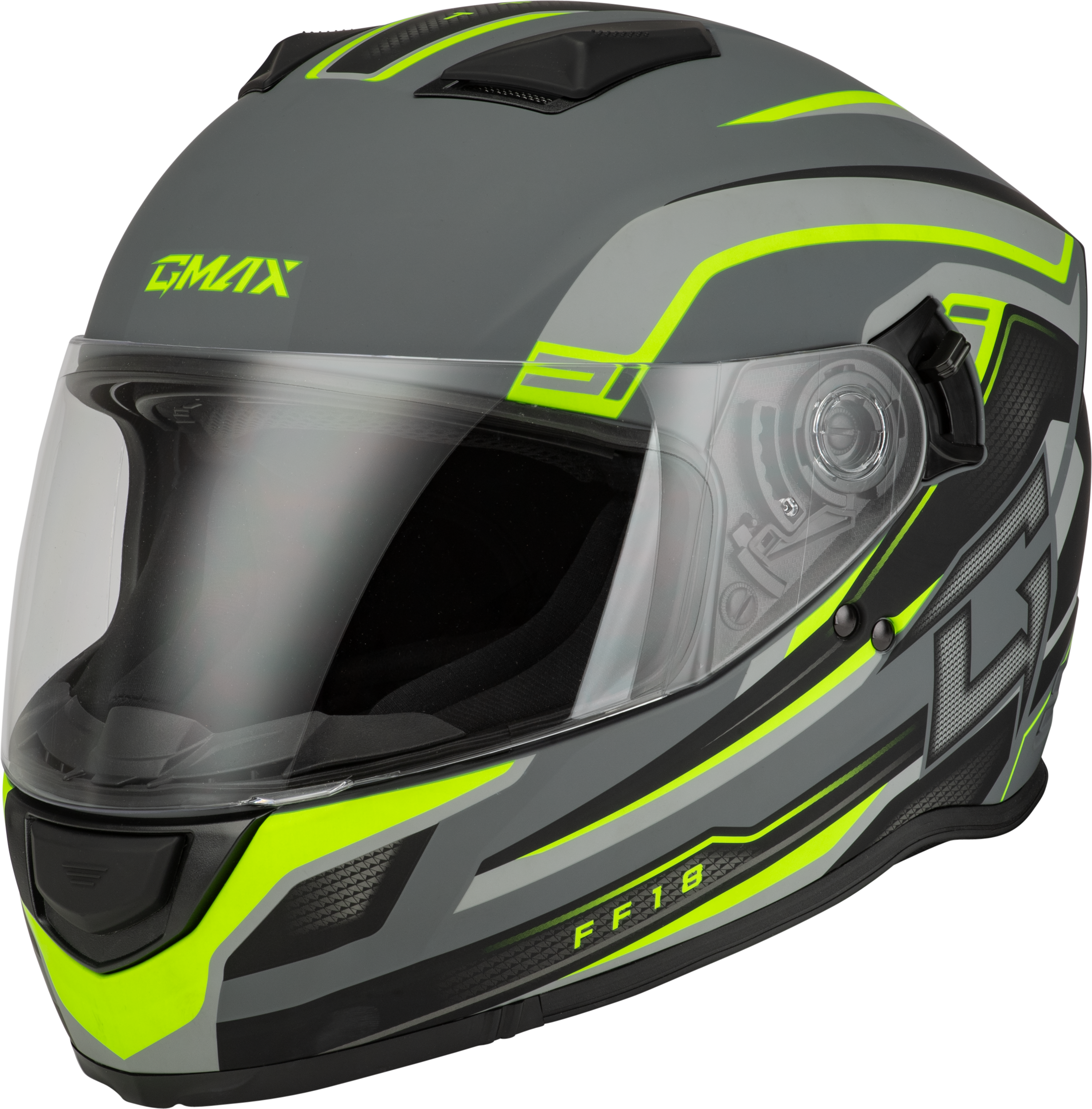 FF-18 DRIFT HELMET MATTE GREY/HI-VIZ MD