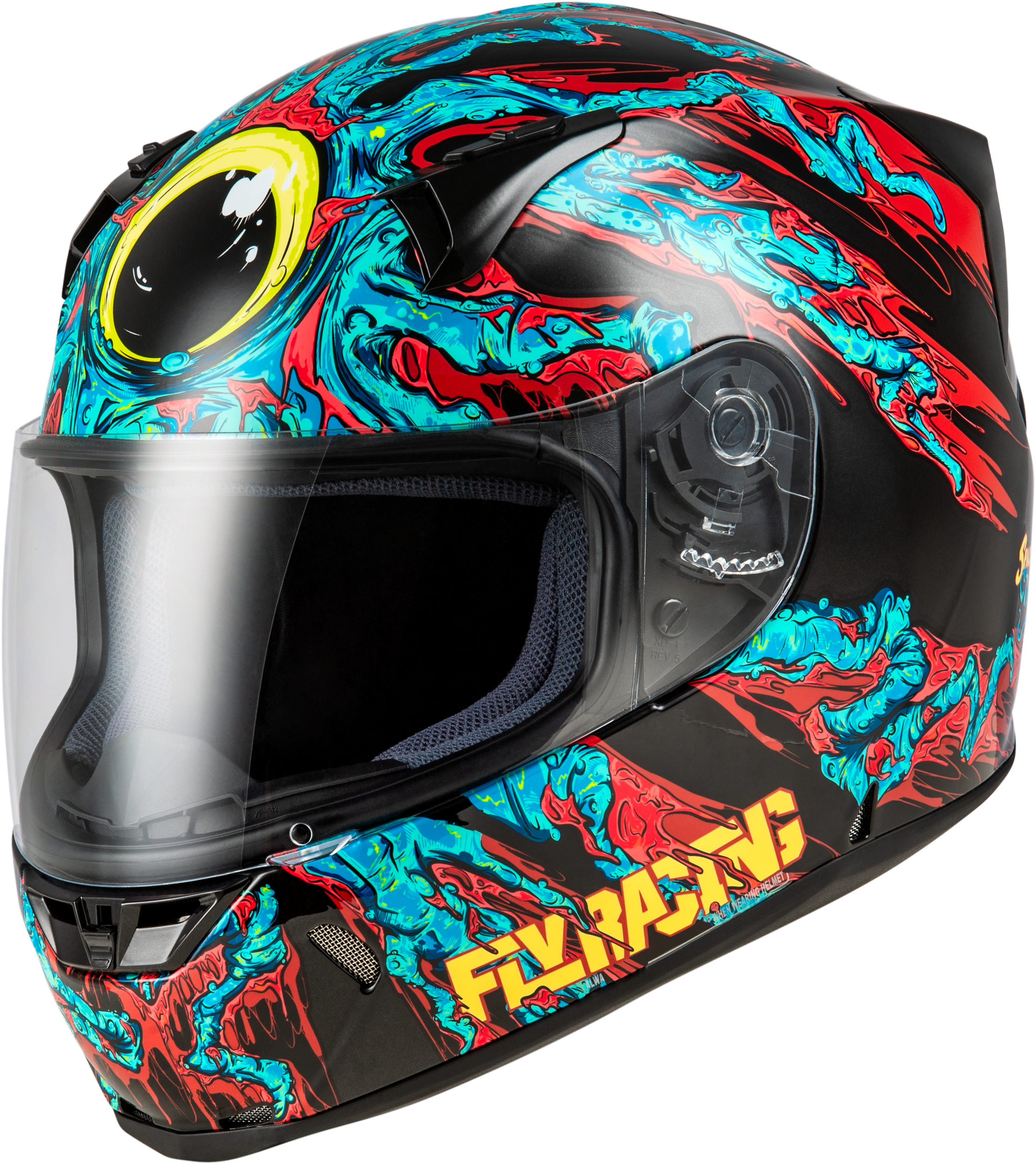 REVOLT SPACE CREEP HELMET LIGHT BLUE/BLACK/RED XL