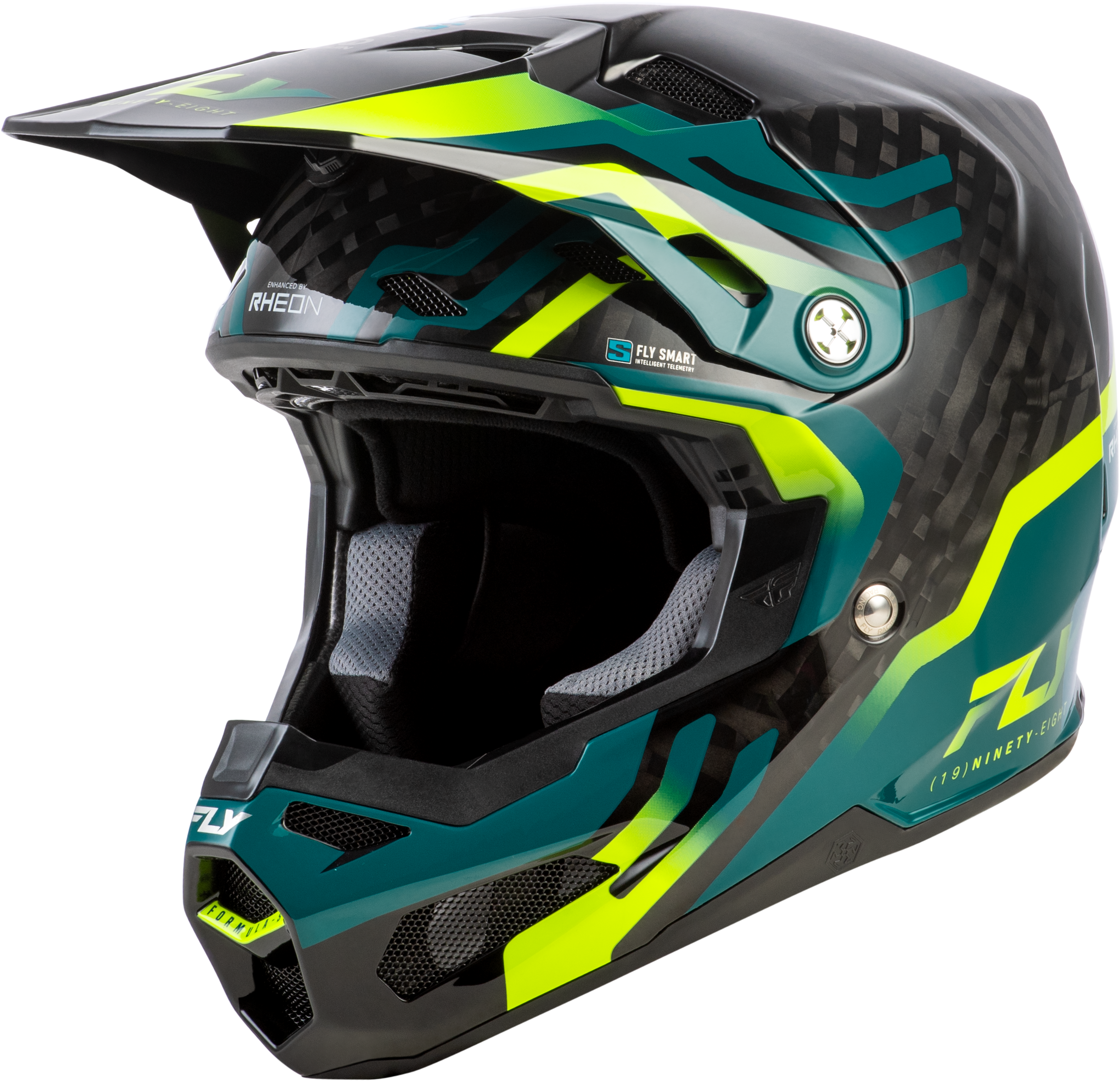 FORMULA S CARBON BYTE HELMET BLACK CARBON/TEAL/LIME XL