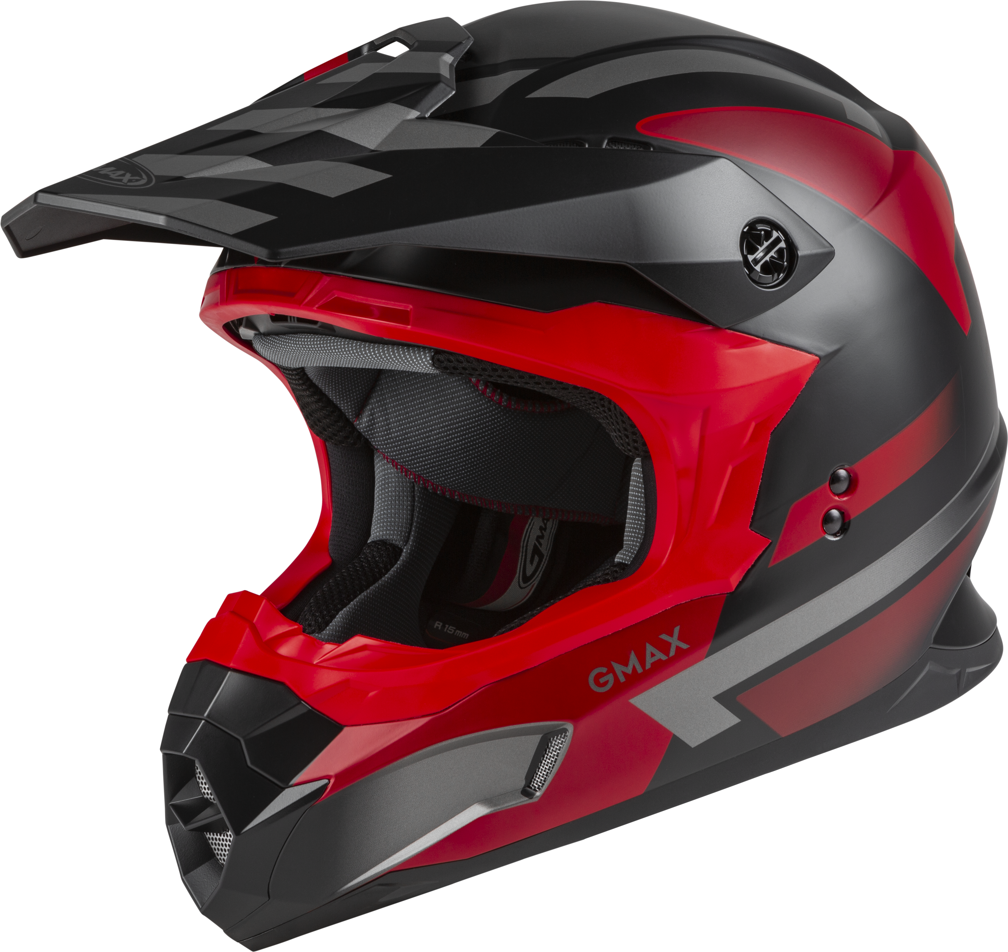MX-86 OFF-ROAD FAME HELMET MATTE BLACK/RED/SILVER SM