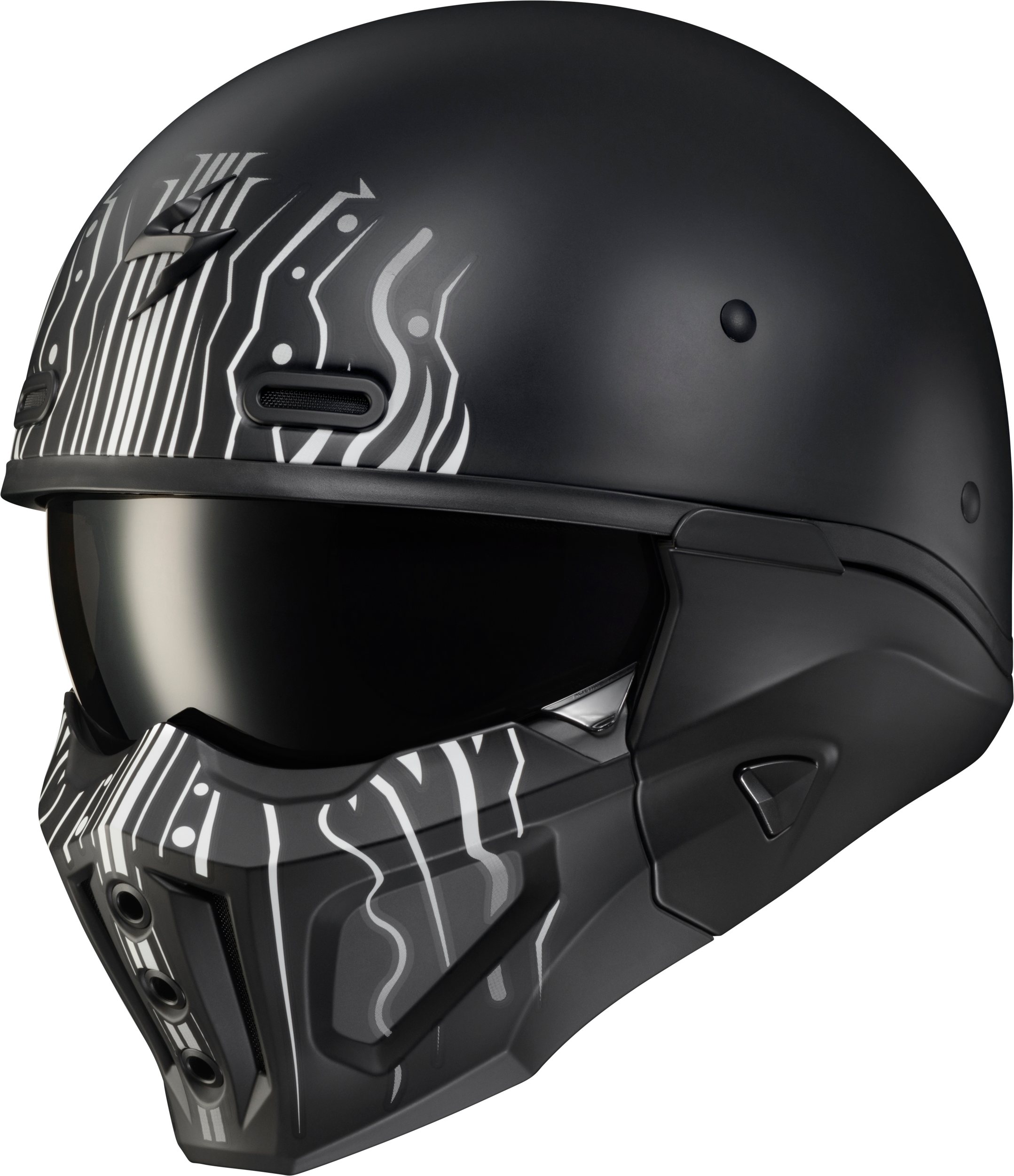 COVERT X OPEN-FACE HELMET TRIBE MATTE BLACK/WHITE XL