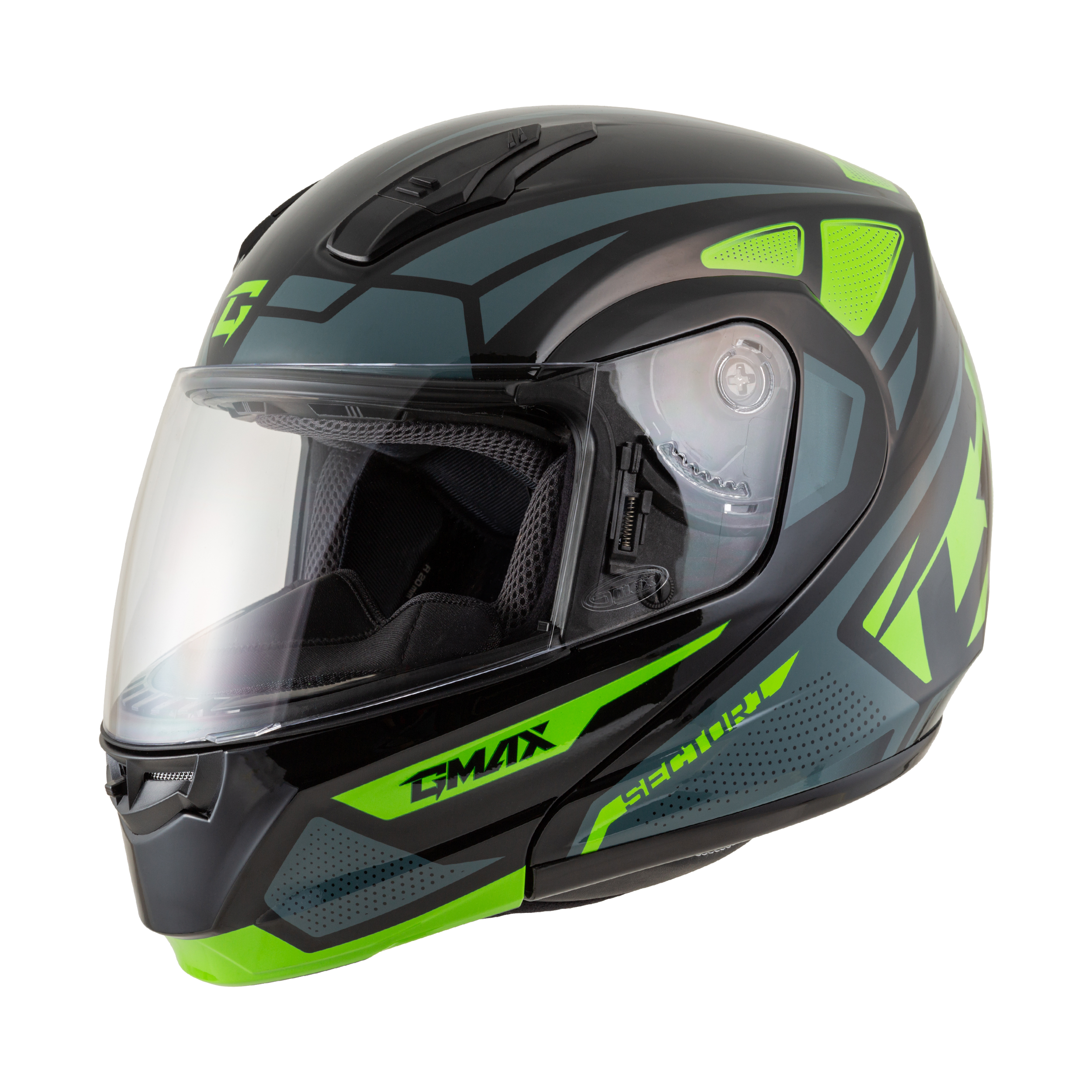 MD-04 SECTOR HELMET BLACK/GRN/WHT MD