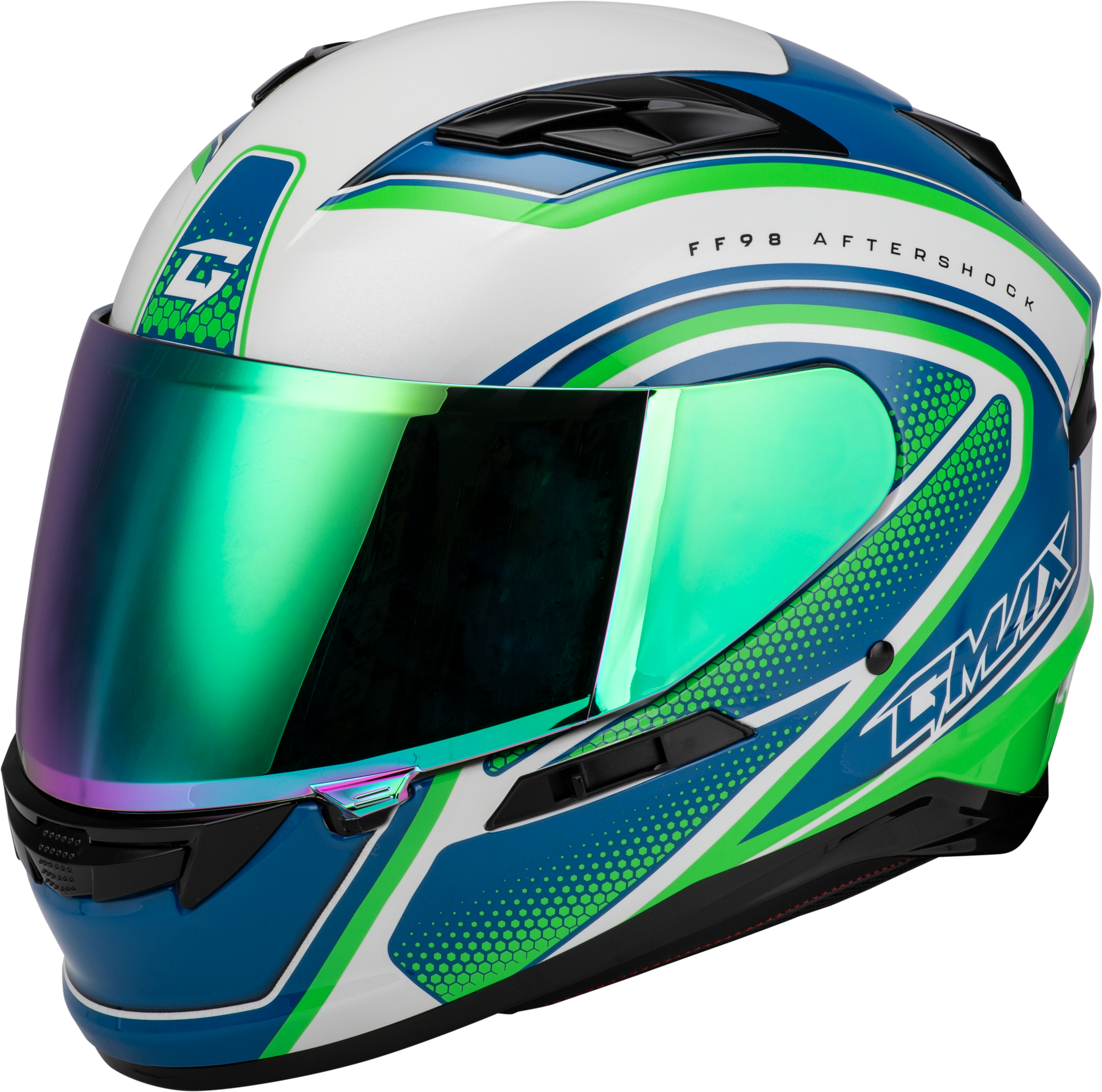 FF-98 AFTERSHOCK HELMET WHITE/NEON GREEN 2X
