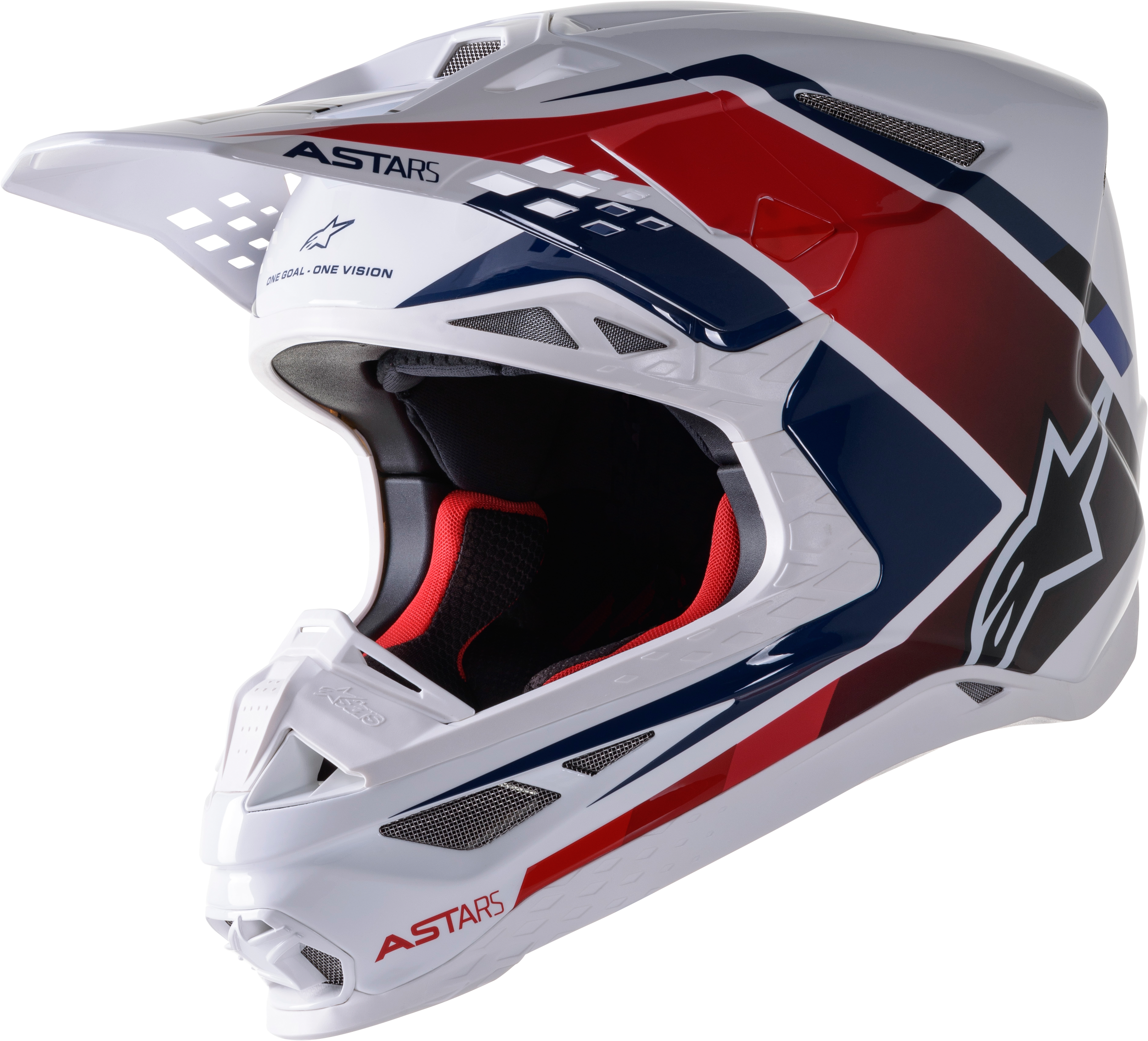 S.TECH S-M10 CARBON META2 HELMET WHT/RED/BLUE GLOSSY 2X