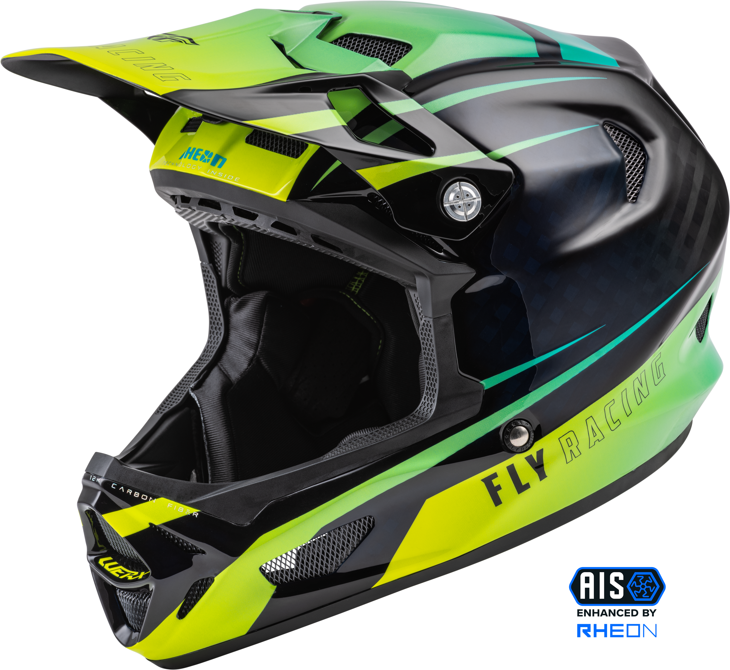 WERX-R HELMET HI-VIS/TEAL CARBON SM