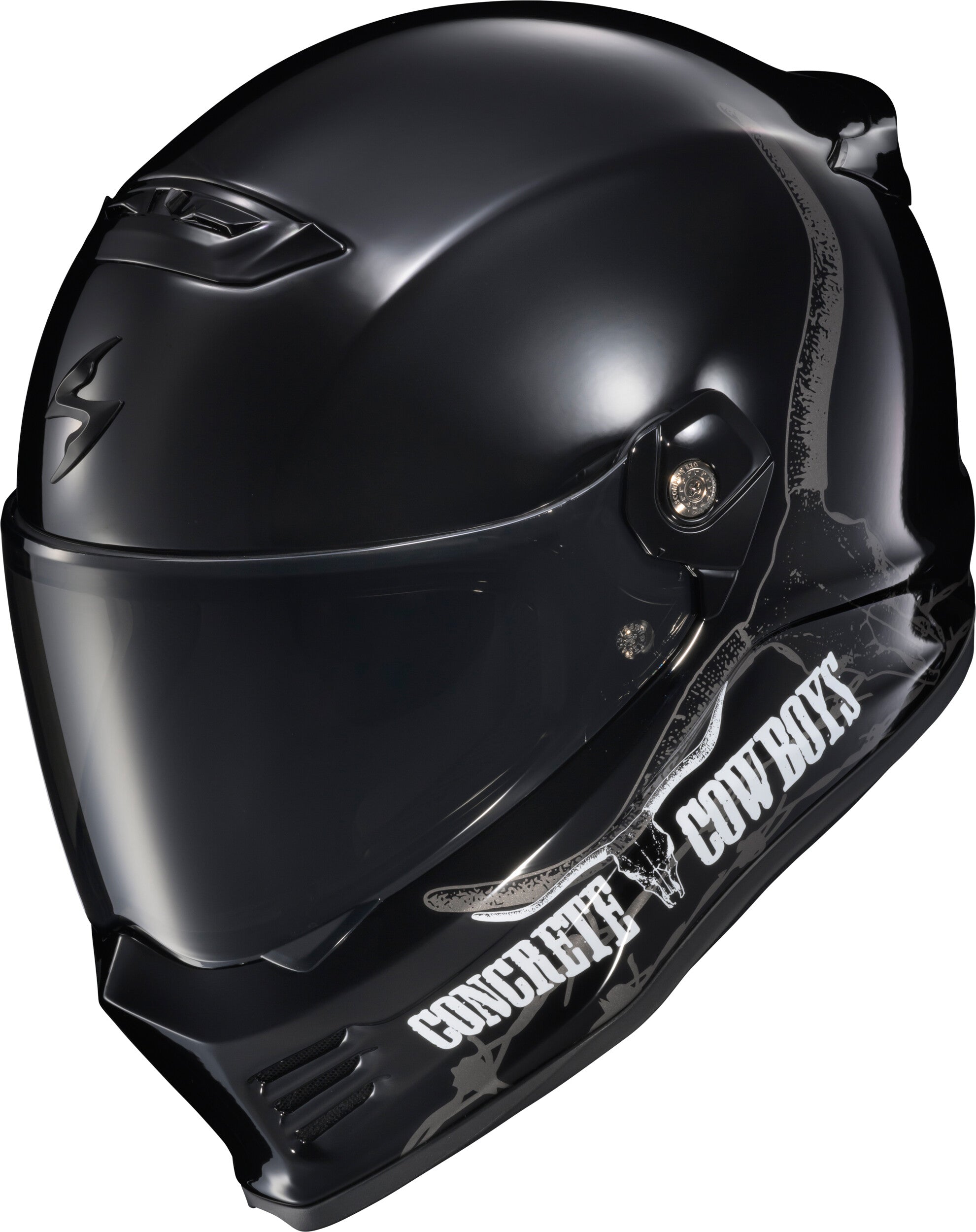 COVERT FX FULL FACE HELMET CONCRETE COWBOYS GLOSS BLK 2X