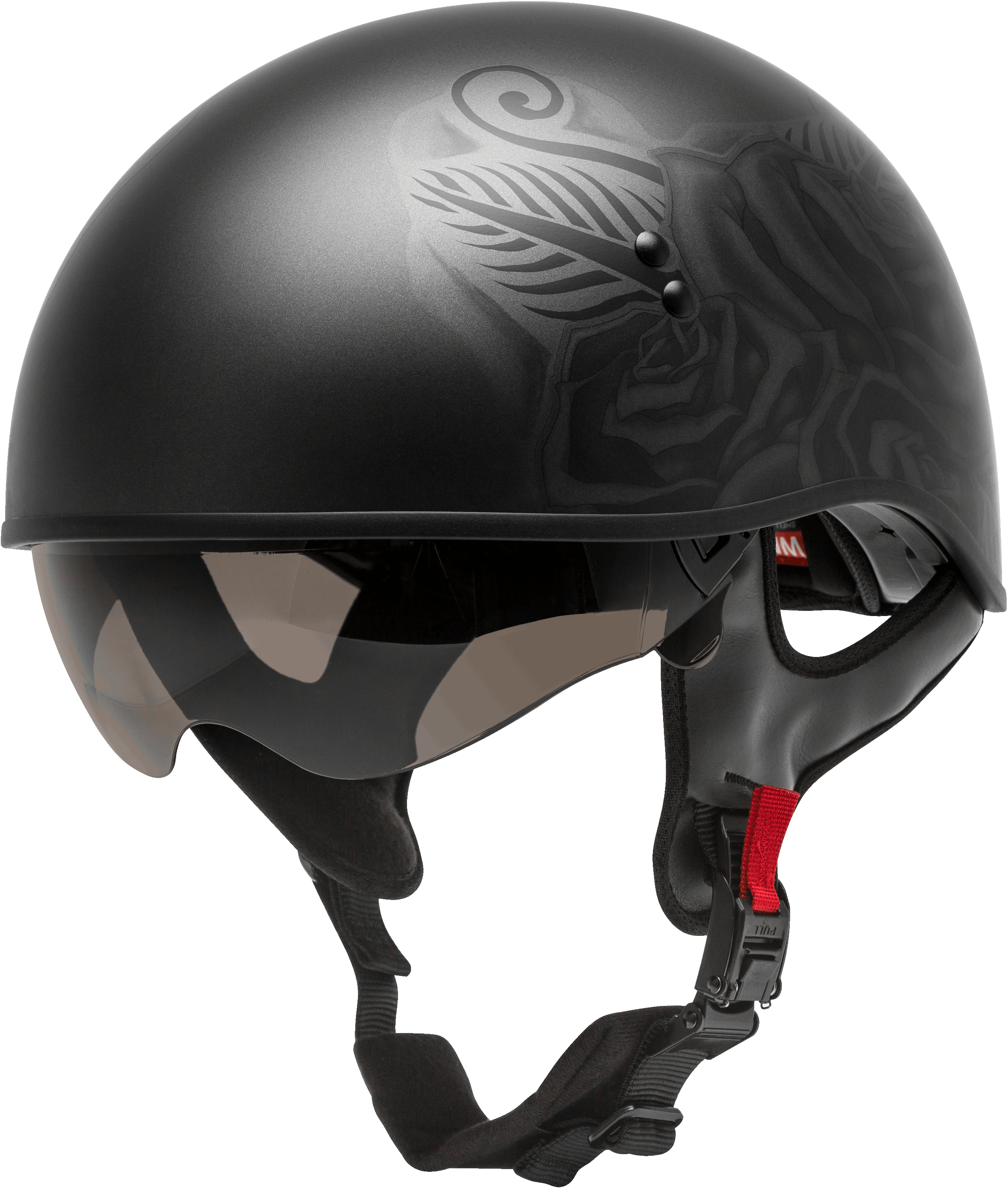HH-65 HALF HELMET DEVOTION NAKED MATTE BLACK/SILVER LG